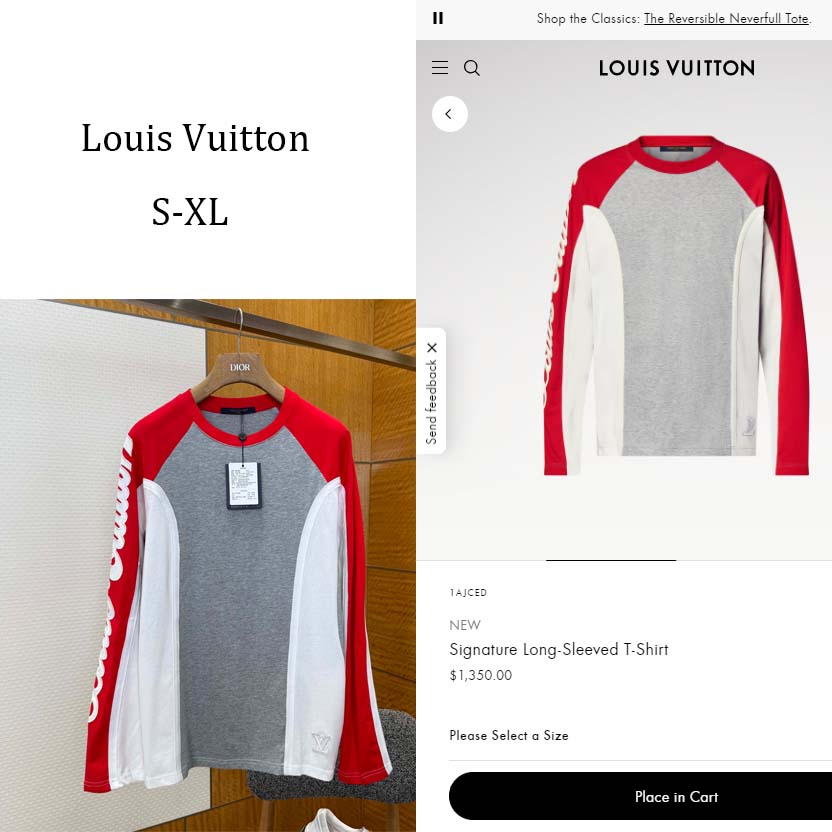 Louis Vuitton Signature Long-Sleeved T-Shirt   1AJCED - FashionPlug