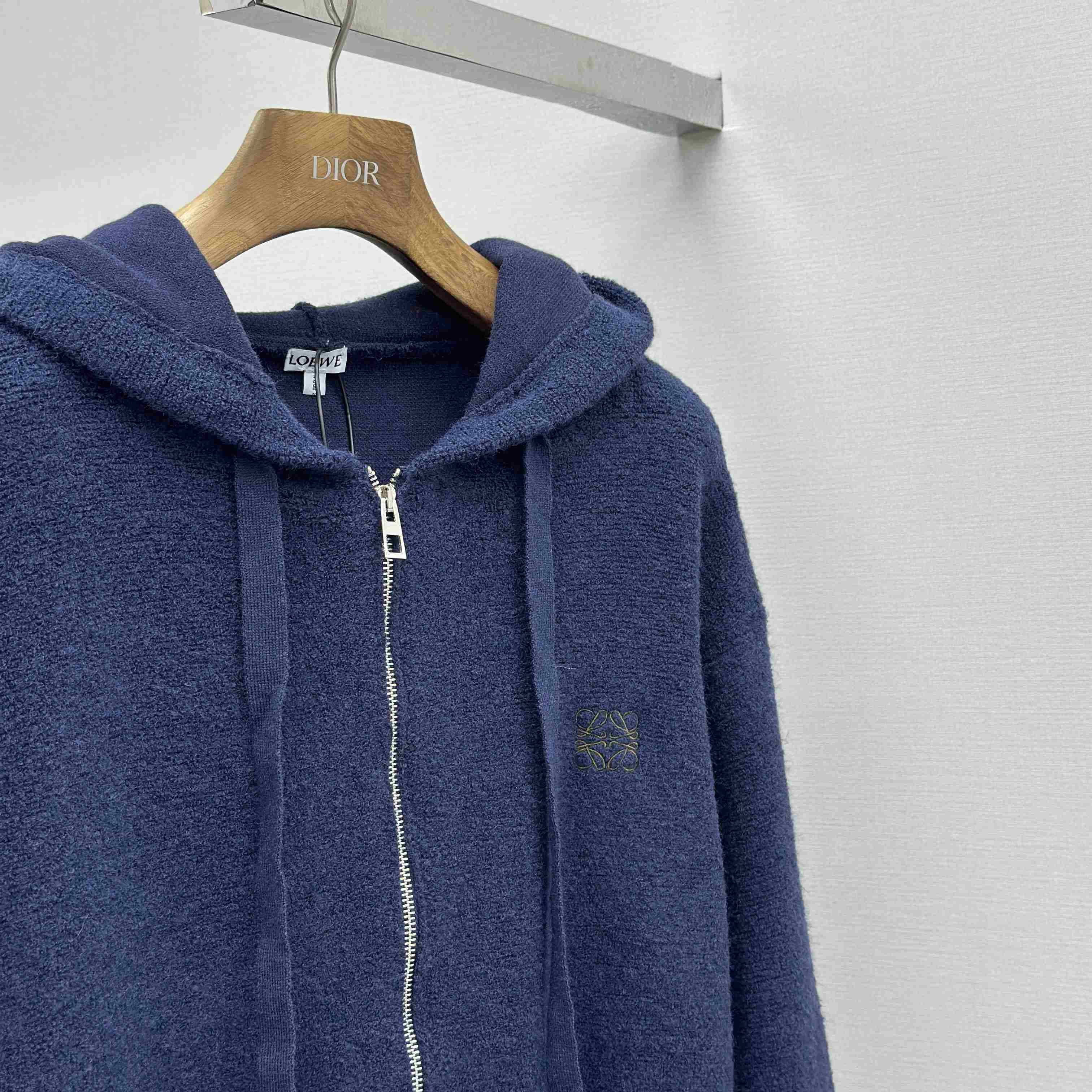 Loewe Anagram Zip-up Hoodie In Wool - FashionPlug