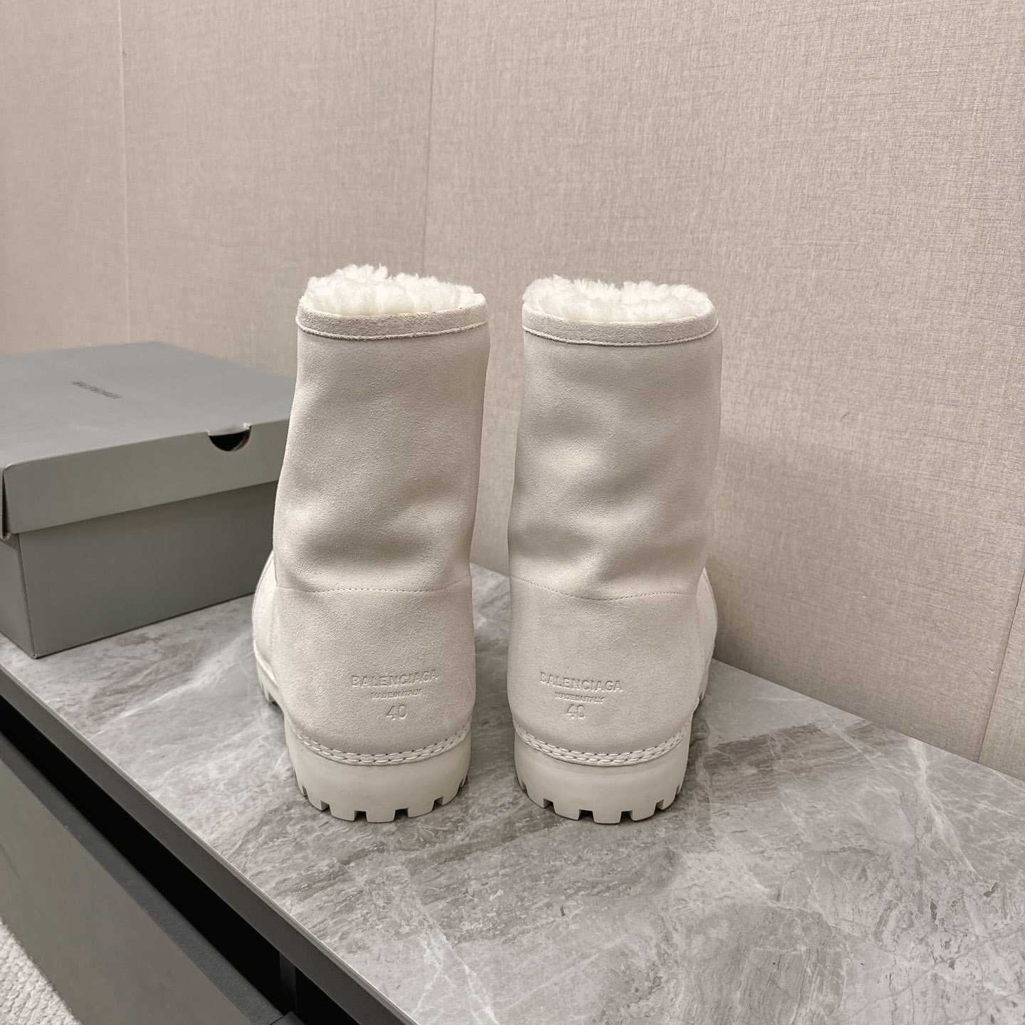 Balenciaga Alaska Fur High Boots - FashionPlug