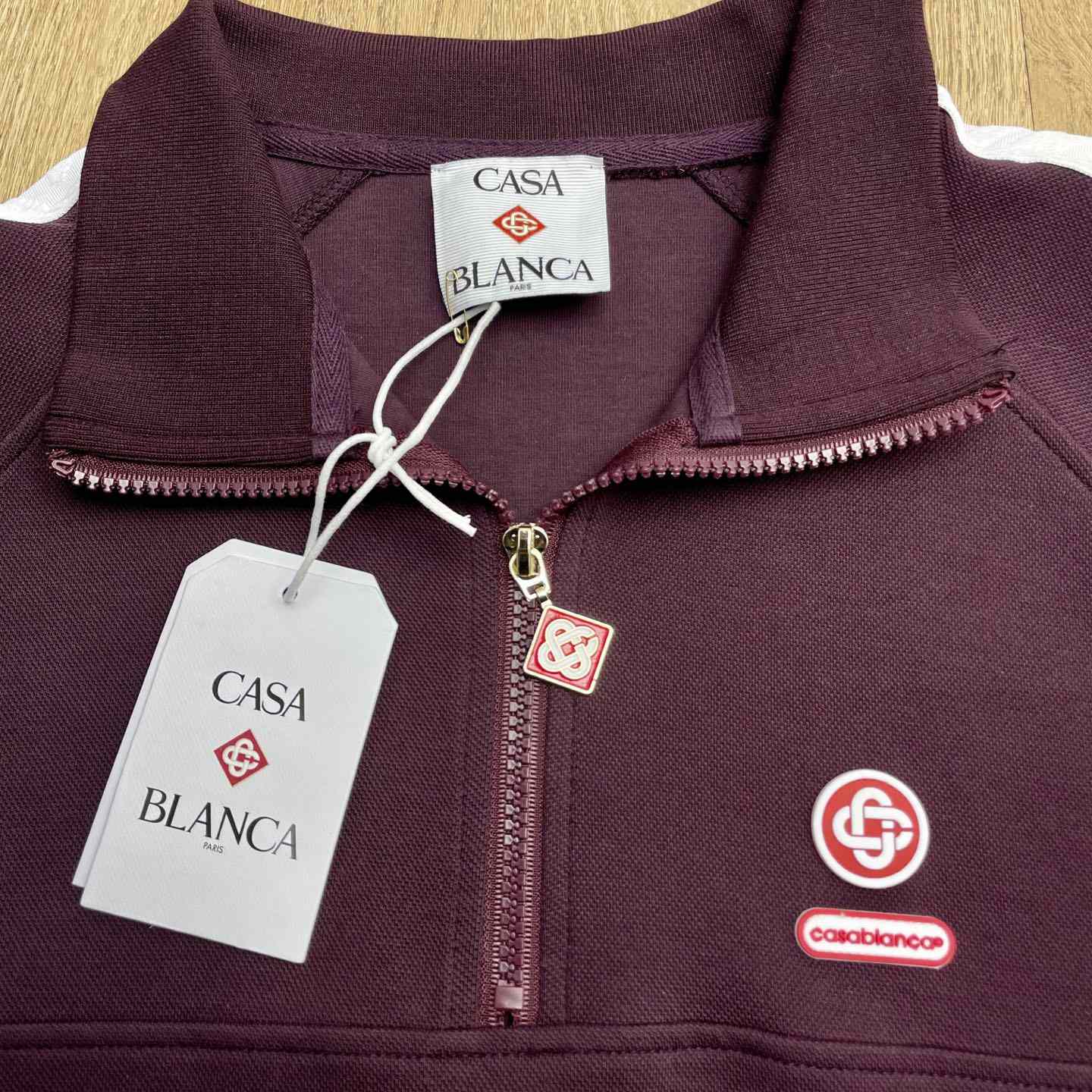 Casablanca Quarter Zip Laurel Sweatshirt   c1104 - FashionPlug