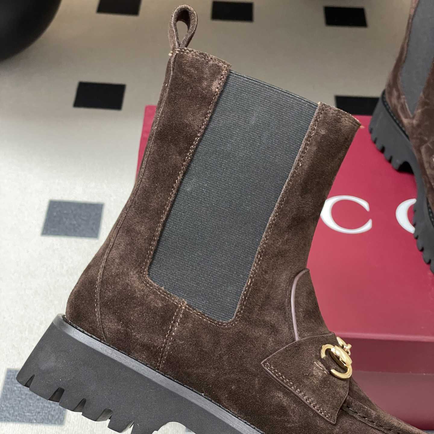 Gucci Women's Ankle Boot With Horsebit - FashionPlug