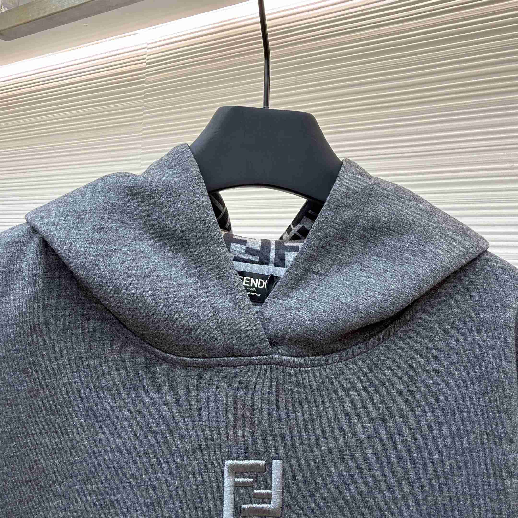 Fendi Dark Gray Cotton Sweatshirt - FashionPlug