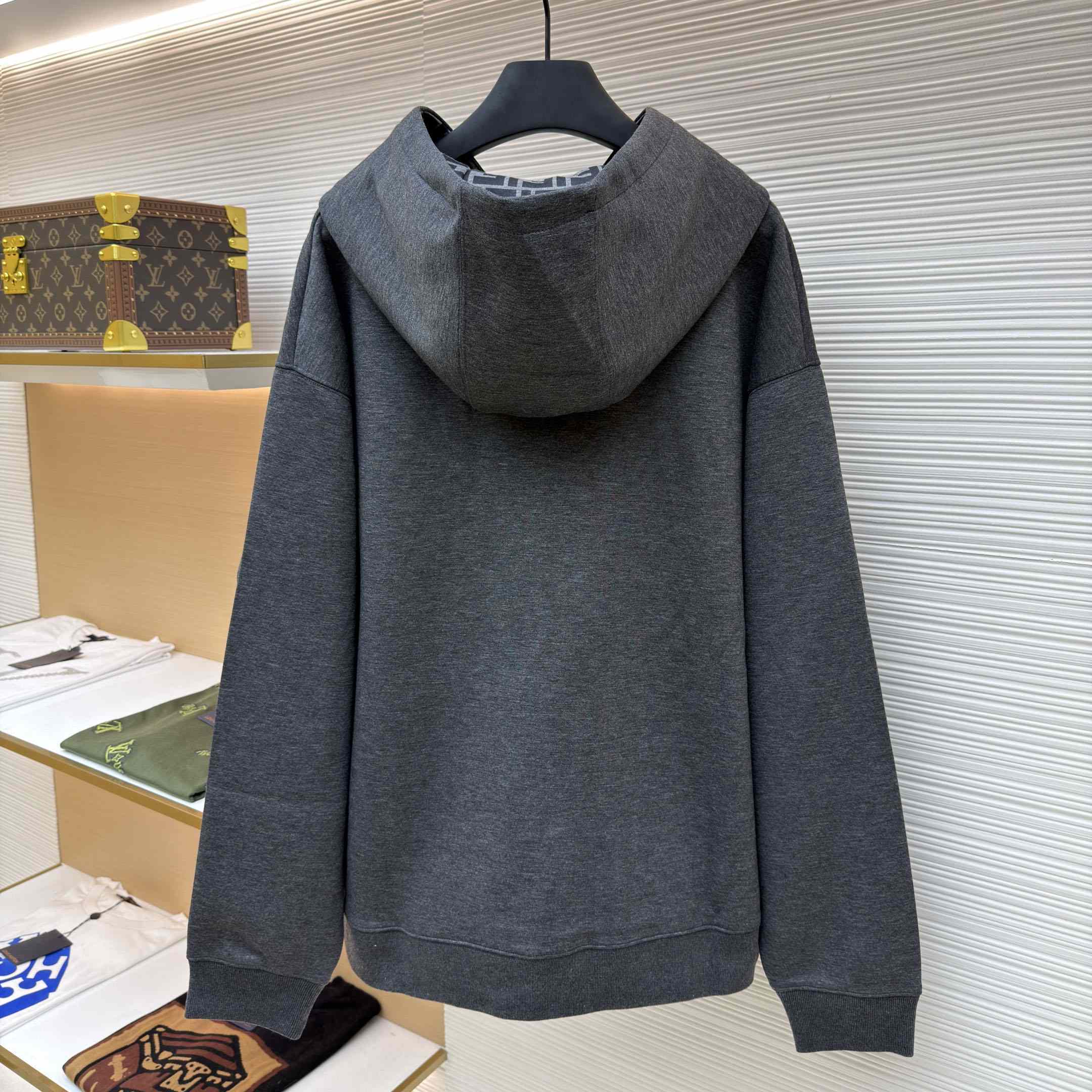 Fendi Dark Gray Cotton Sweatshirt - FashionPlug