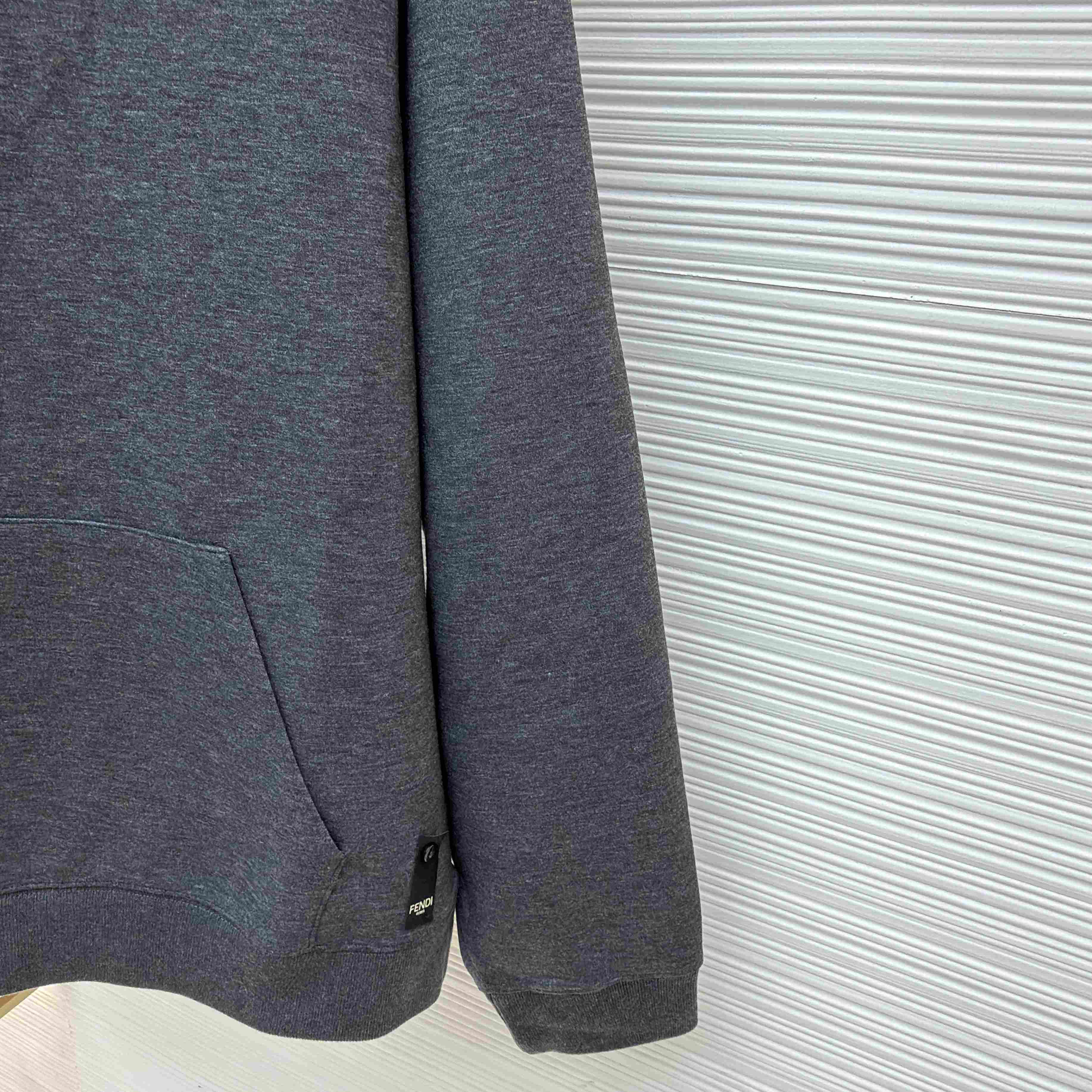 Fendi Dark Gray Cotton Sweatshirt - FashionPlug
