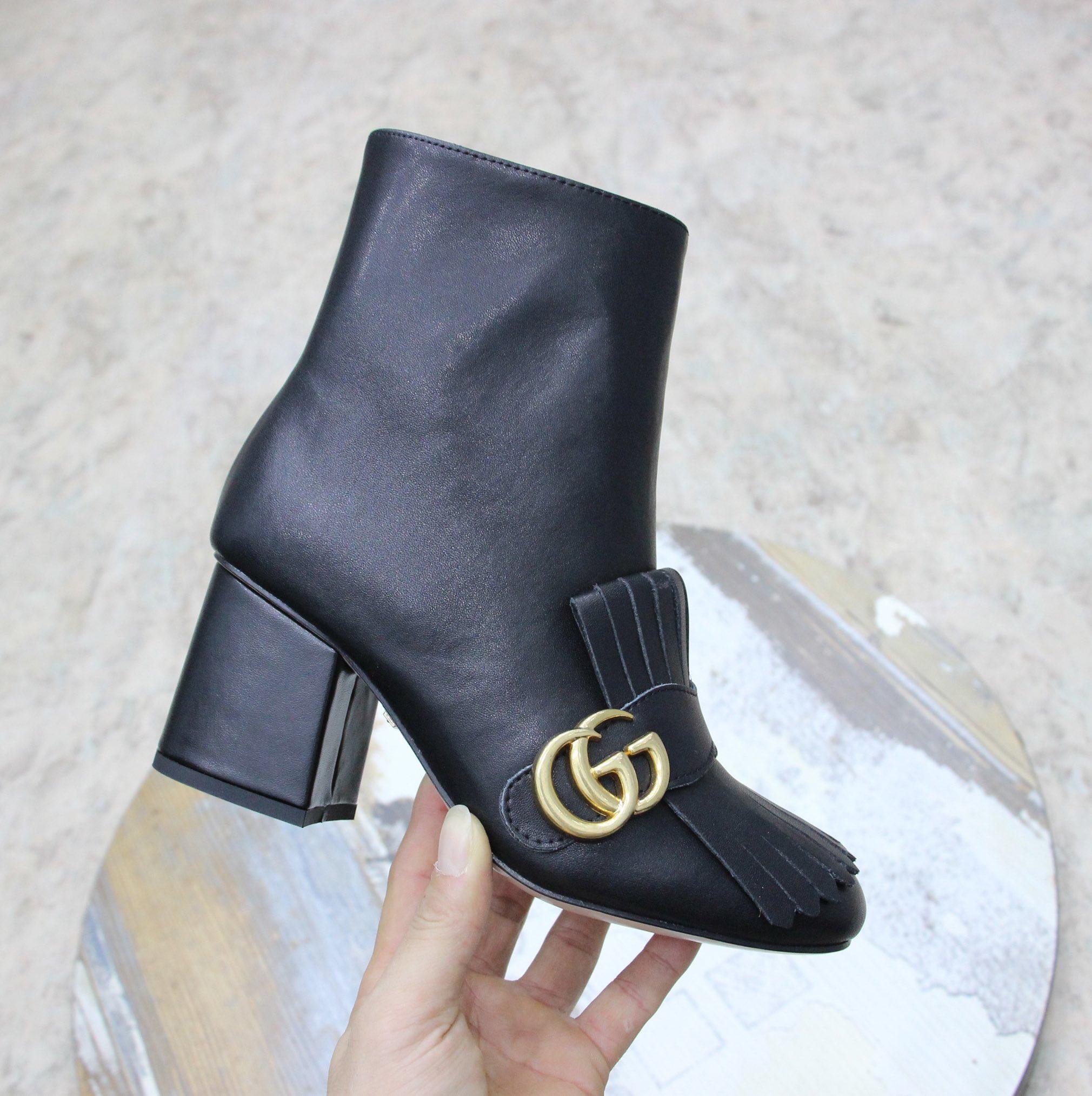 Gucci Women's Horsebit Ankle Bootie - FashionPlug