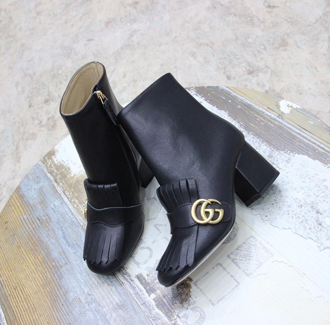 Gucci Women's Horsebit Ankle Bootie - FashionPlug
