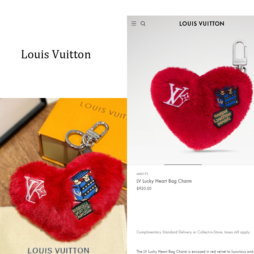 Louis Vuitton LV Lucky Heart Bag Charm   M03171 - FashionPlug