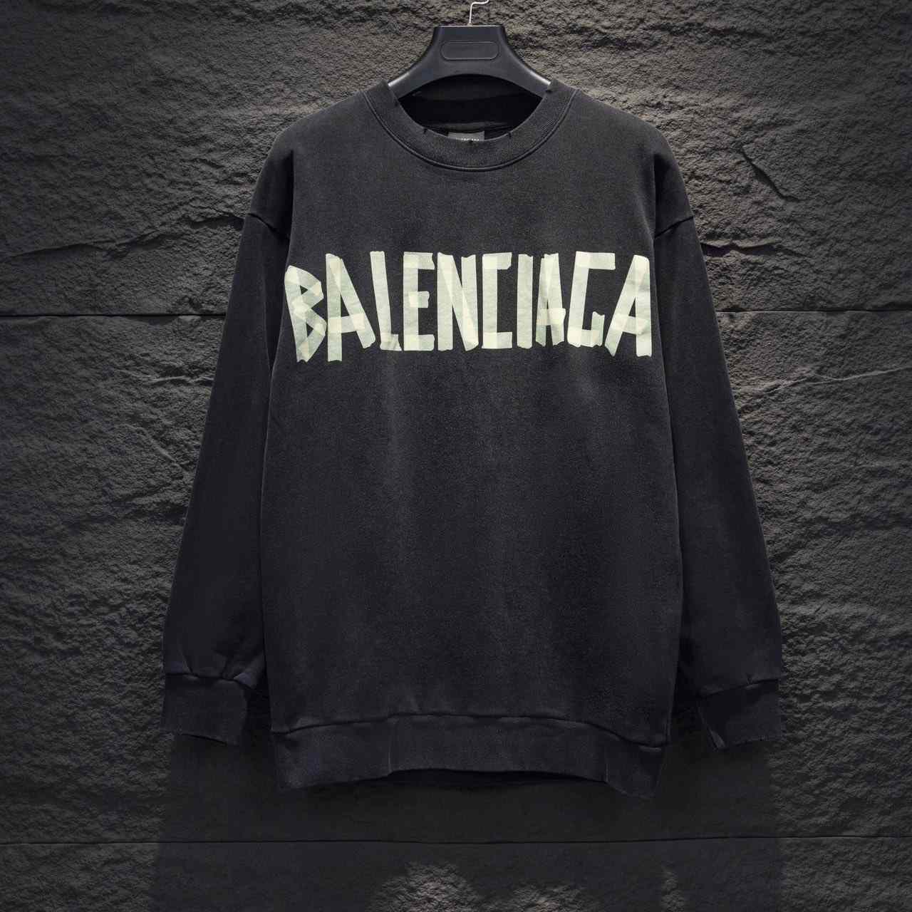 Balenciaga Tape Type Double Front Sweatshirt  - FashionPlug