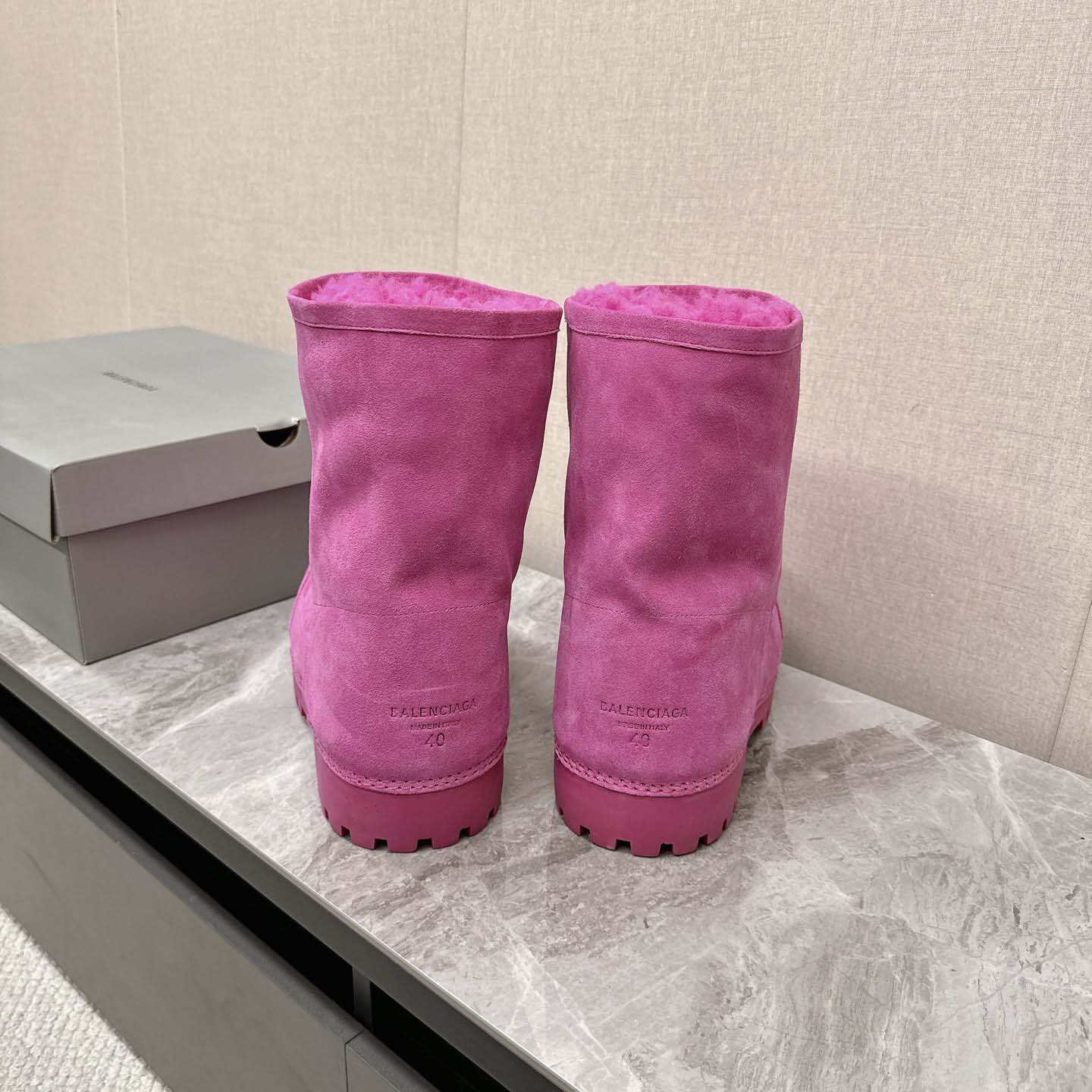 Balenciaga Alaska Fur High Boots - FashionPlug