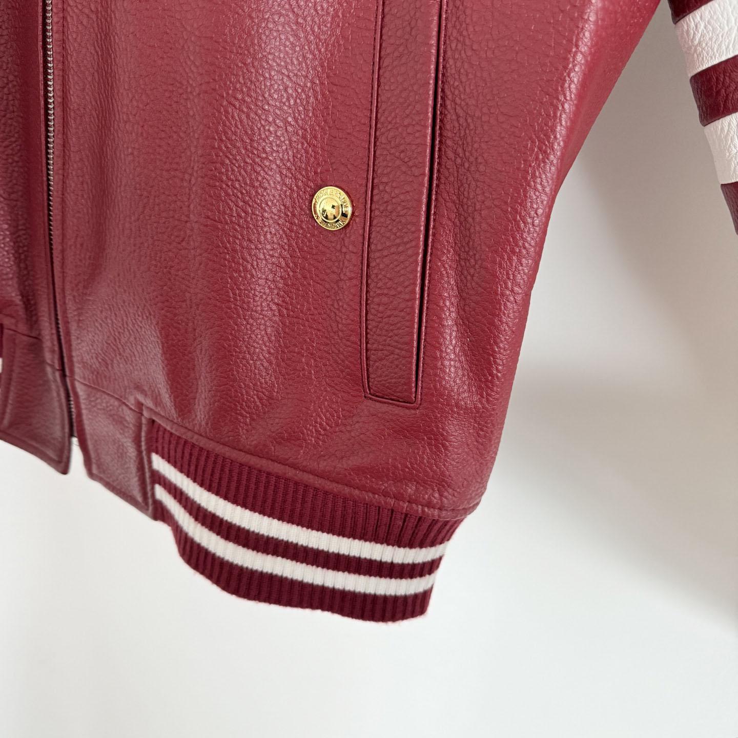 Thom Browne 4-bar Leather Bomber Jacket - FashionPlug