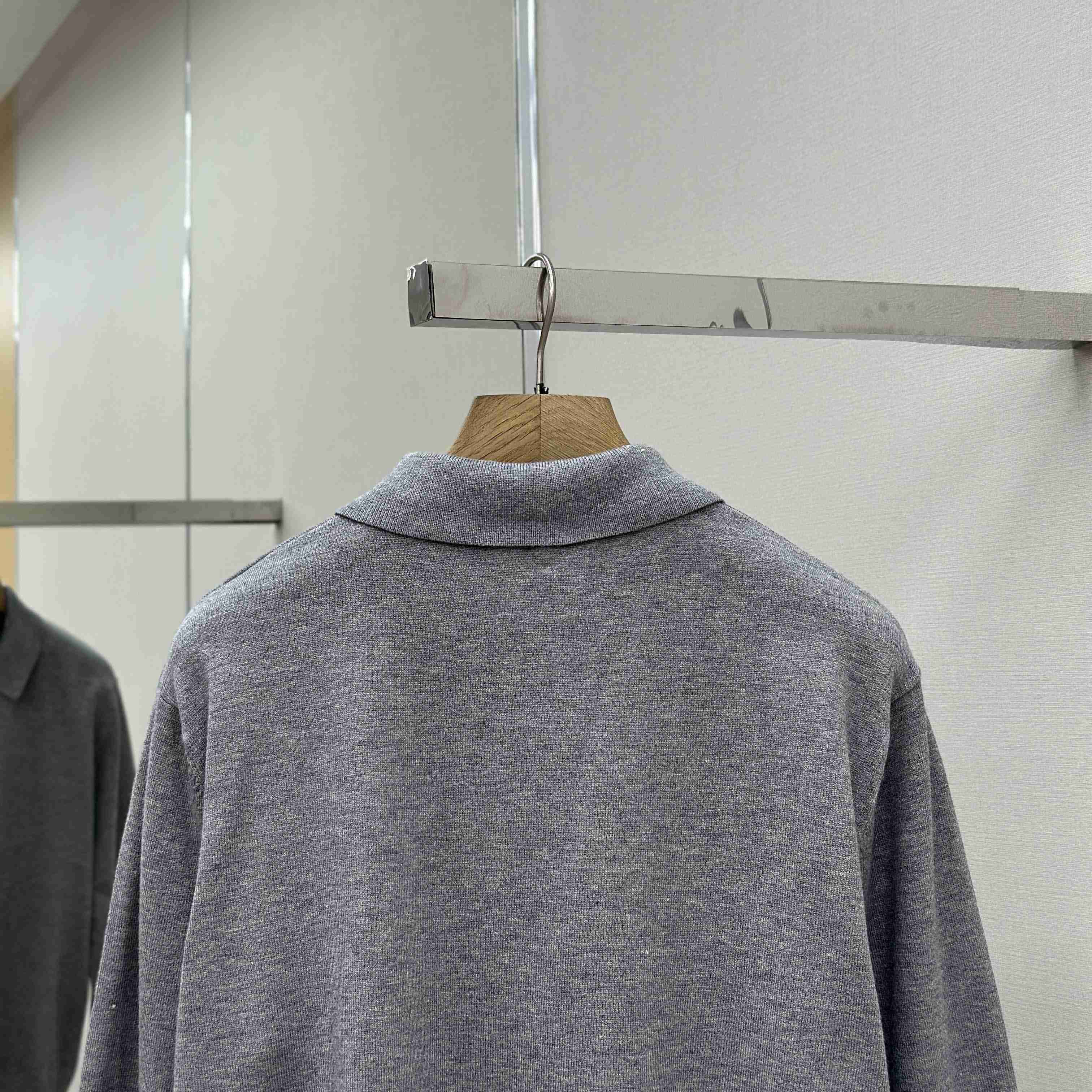 Fendi Gray Wool Polo Shirt - FashionPlug