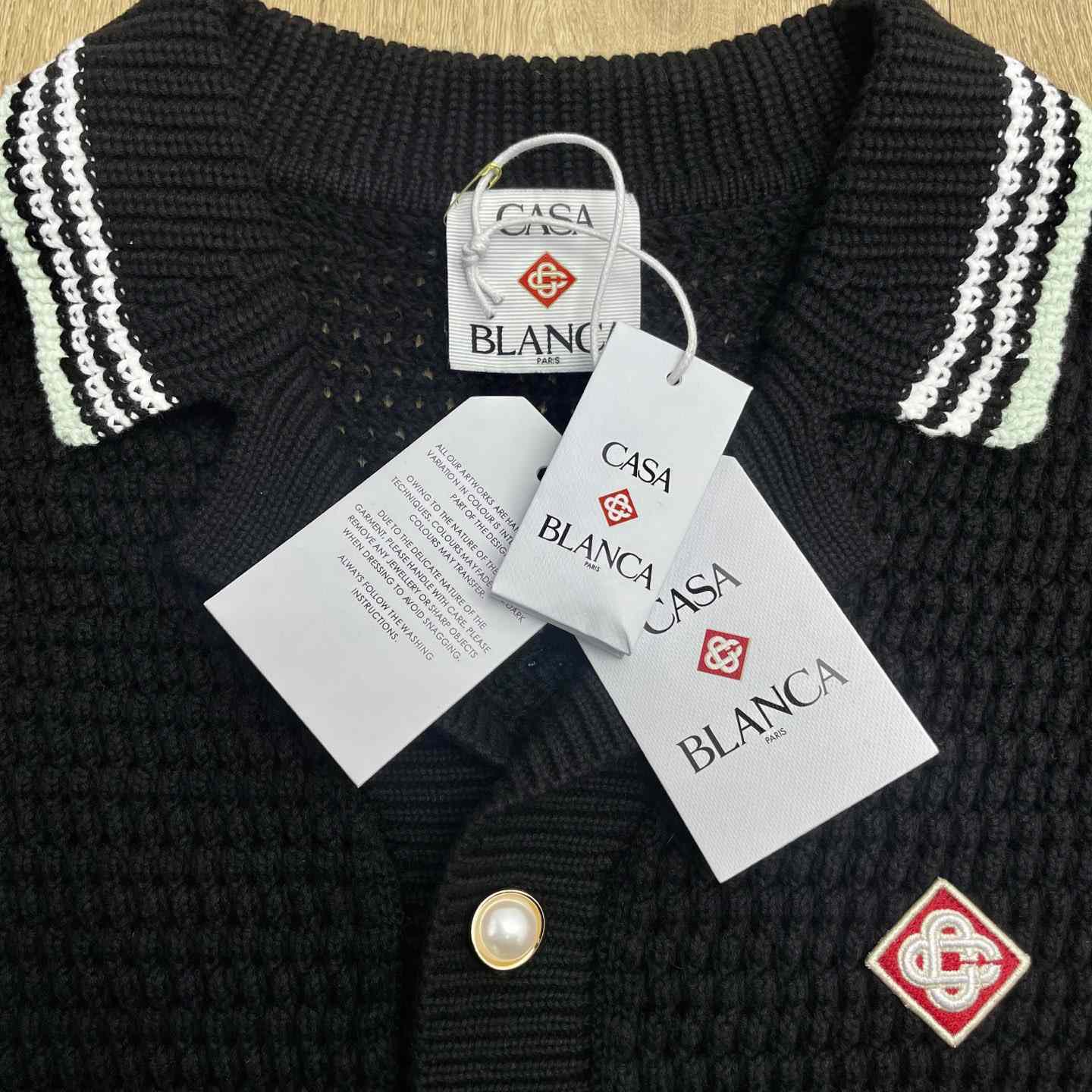 Casablanca Buttoned Ribbed Knit Cardigan   D0114 - FashionPlug