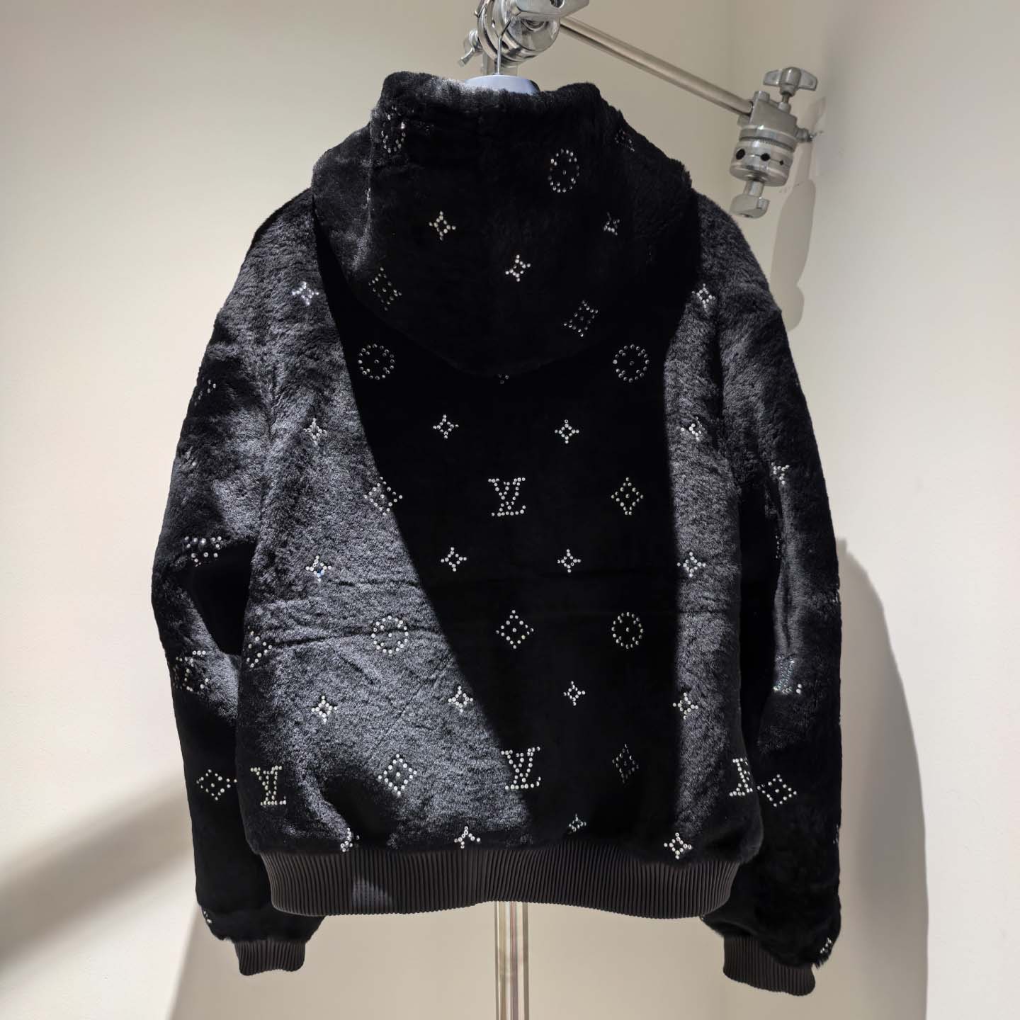 Louis Vuitton Monogram Embellished Shearling Hoodie   1AHBZ0 - FashionPlug