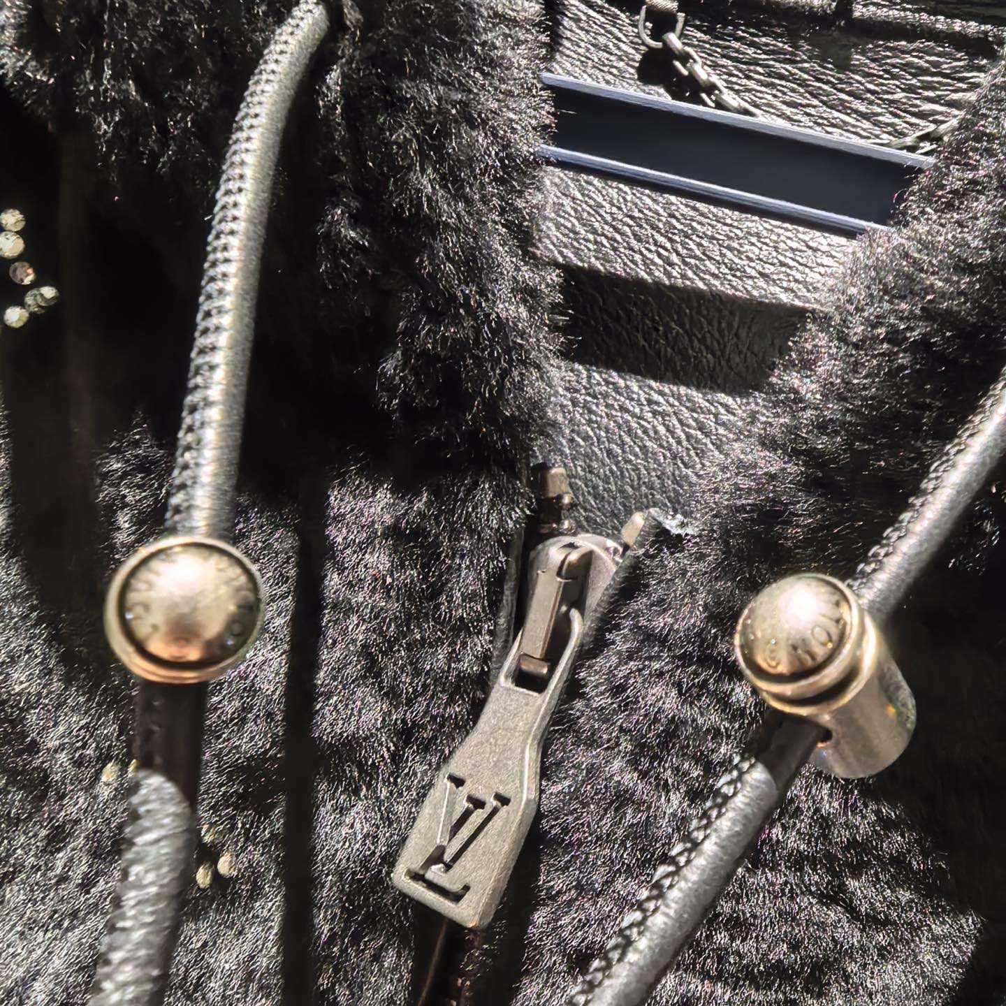 Louis Vuitton Monogram Embellished Shearling Hoodie   1AHBZ0 - FashionPlug