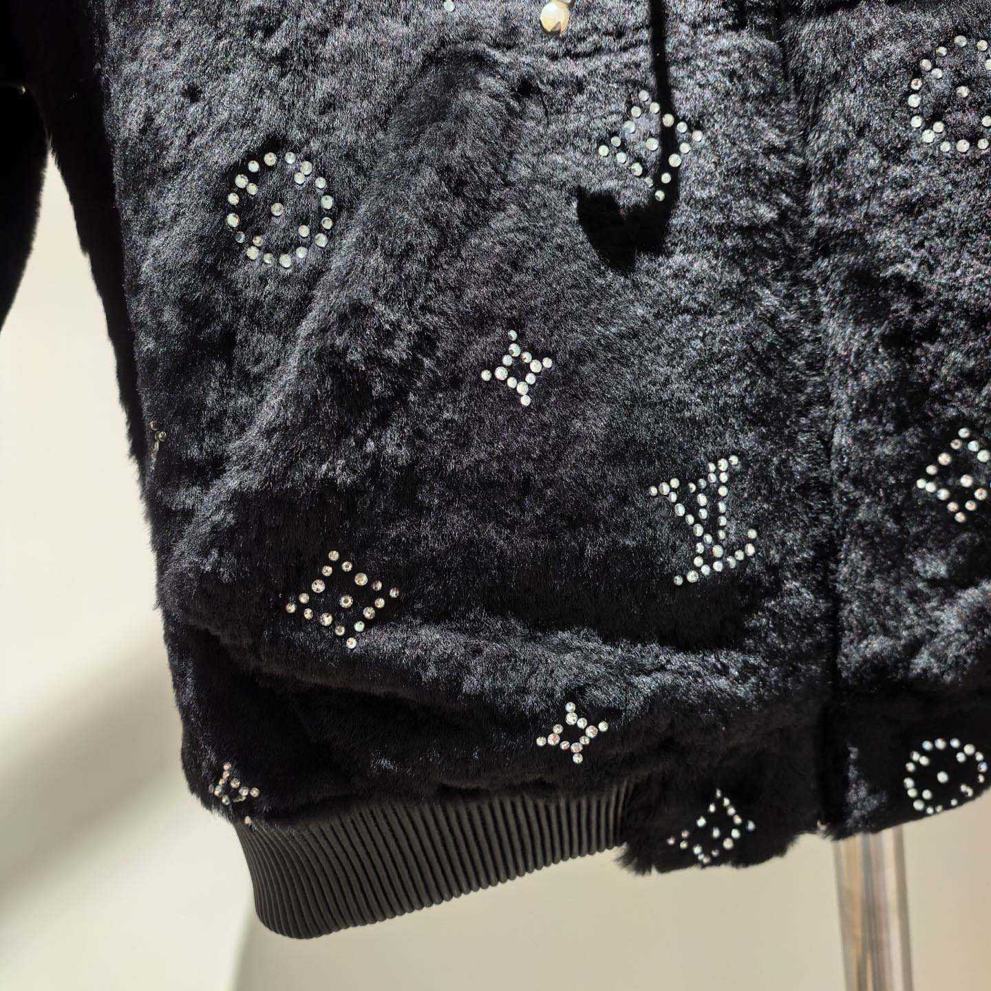 Louis Vuitton Monogram Embellished Shearling Hoodie   1AHBZ0 - FashionPlug