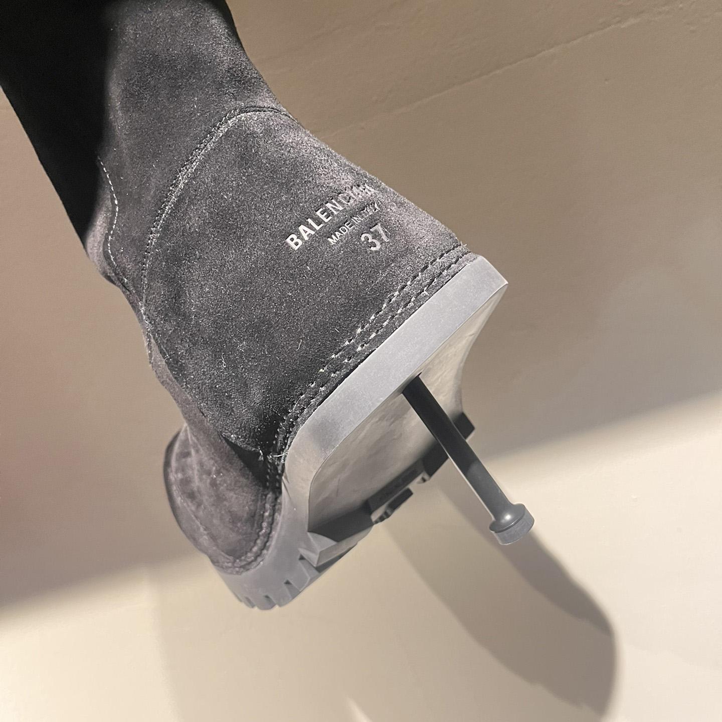 Balenciaga Alaska Fur High Boots - FashionPlug