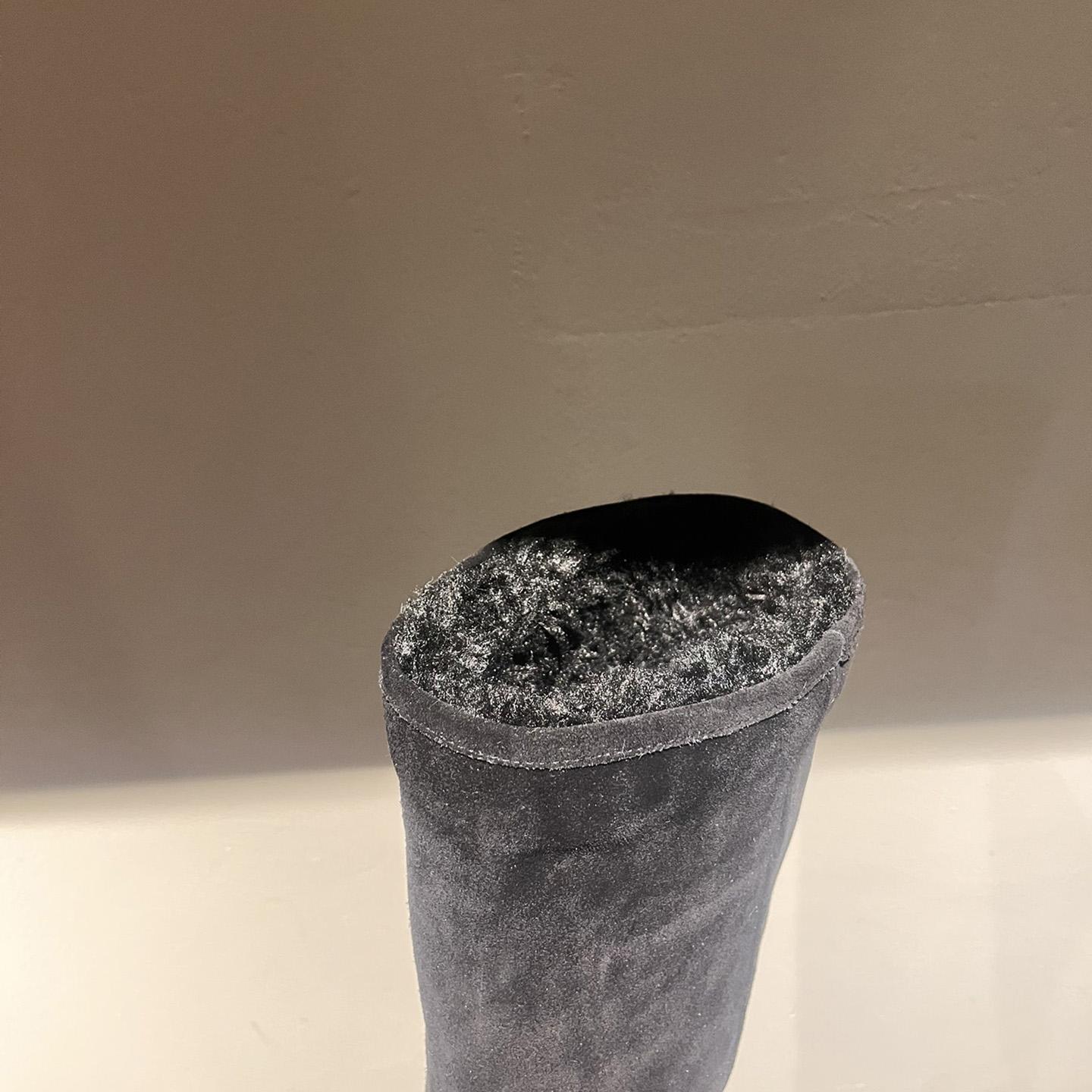 Balenciaga Alaska Fur High Boots - FashionPlug