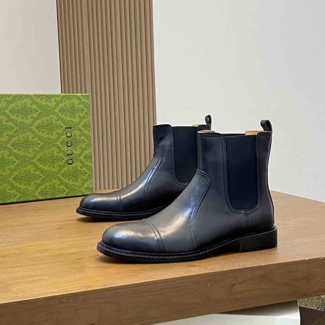 Gucci Leather Ankle Boots - FashionPlug