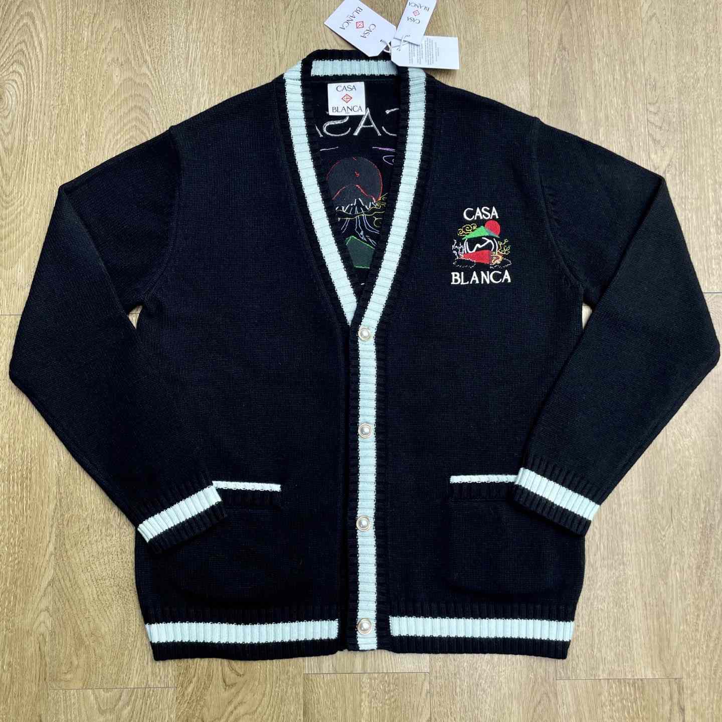 Casablanca Embroidered Panel Cardigan   Z6035 - FashionPlug