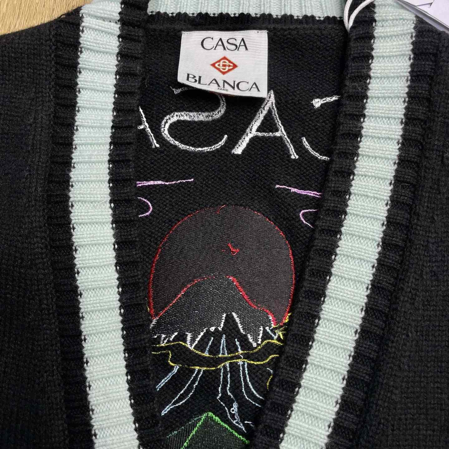 Casablanca Embroidered Panel Cardigan   Z6035 - FashionPlug