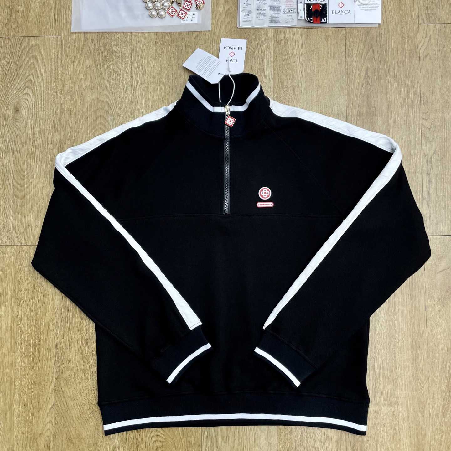 Casablanca Quarter Zip Laurel Sweatshirt   c1108 - FashionPlug