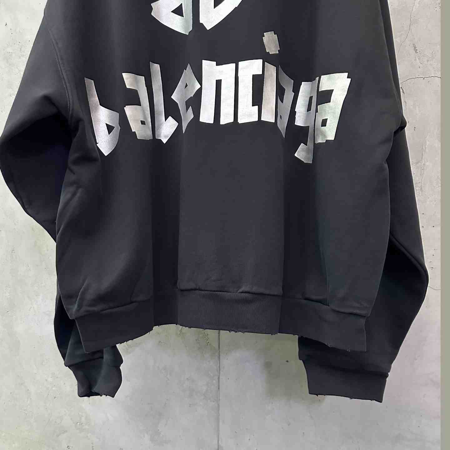 Balenciaga Tape Type Ripped Hoodie - FashionPlug