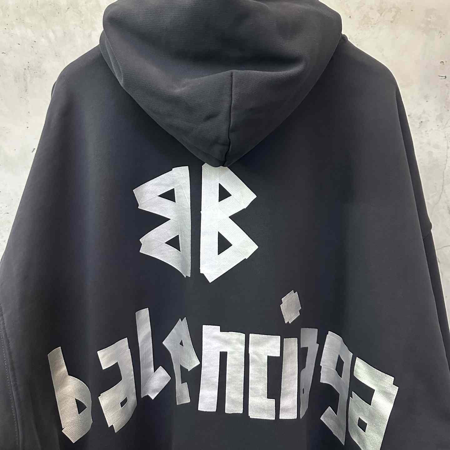 Balenciaga Tape Type Ripped Hoodie - FashionPlug