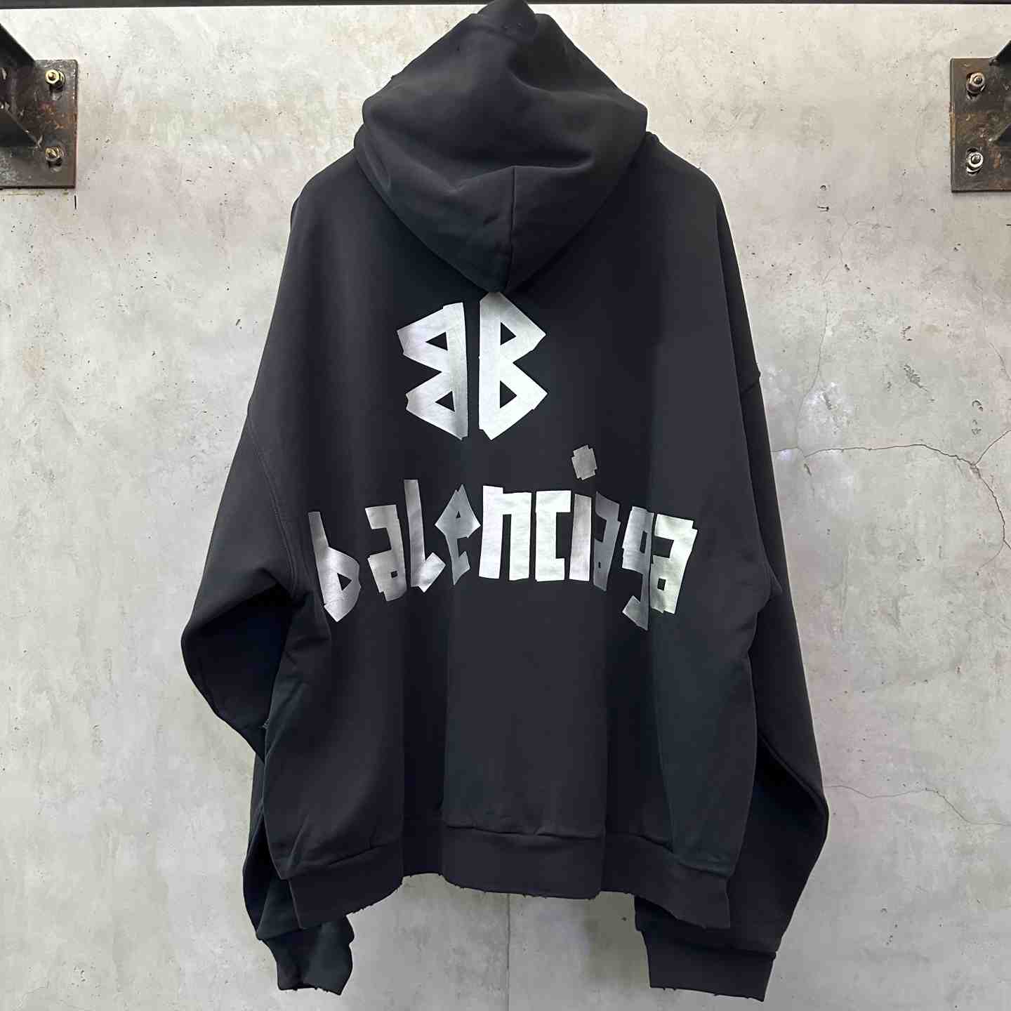 Balenciaga Tape Type Ripped Hoodie - FashionPlug