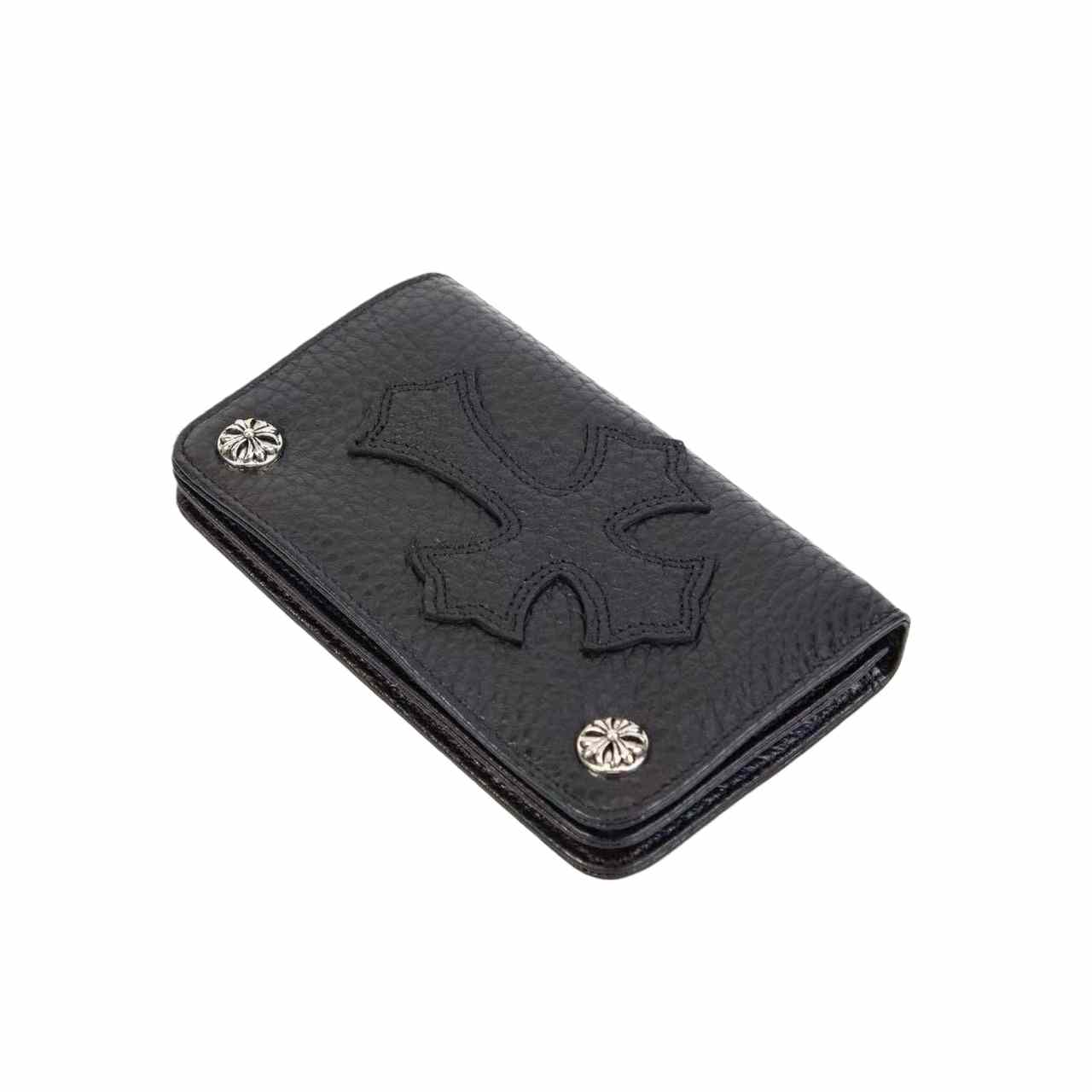 Chrome Heart Leather Cross Wallet - FashionPlug