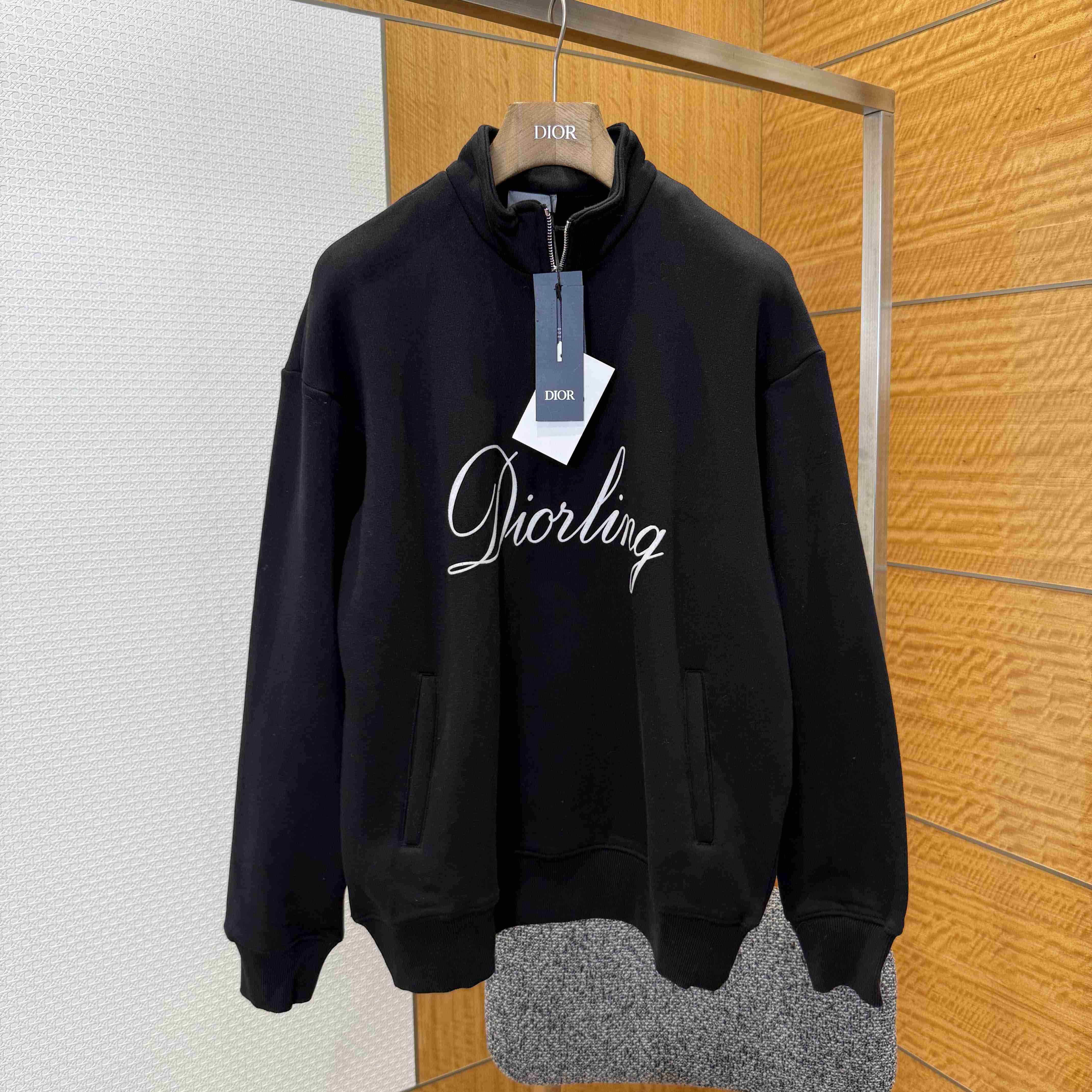 Dior Diorling Sweatshirt with Zipped Collar - FashionPlug