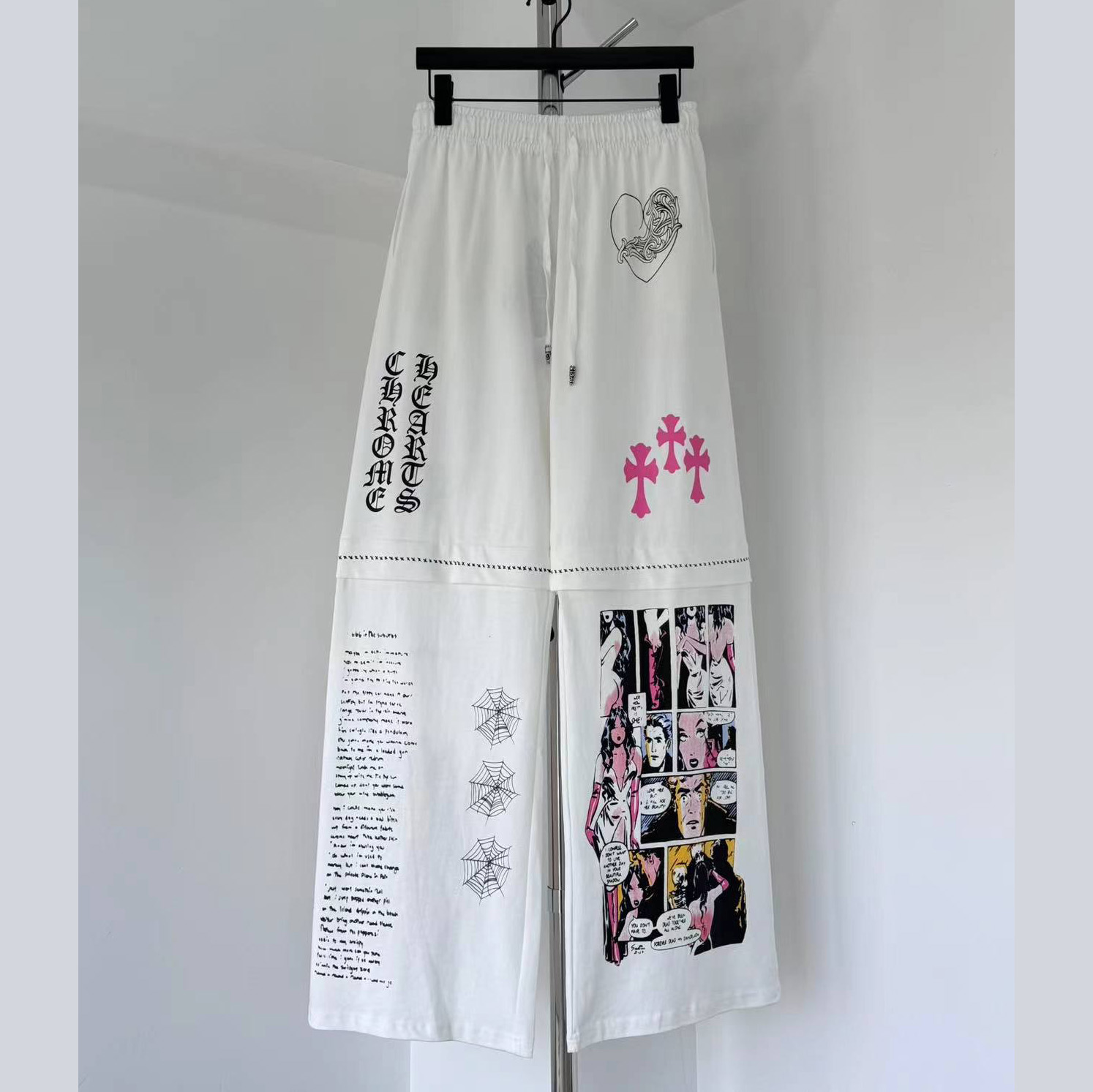 Chrome Hearts - x Deadly Doll White Comic Print Pants - FashionPlug