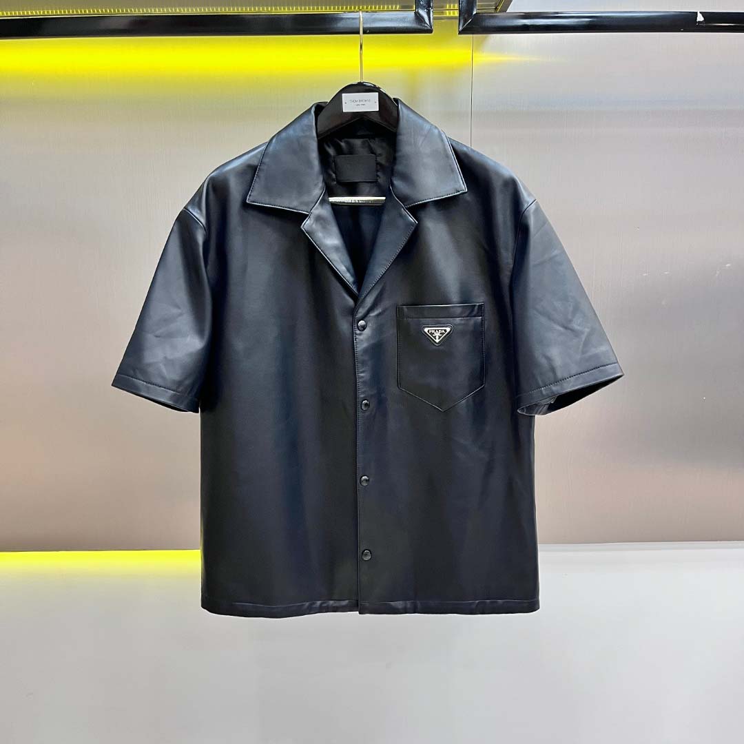 Prada Nappa Leather Shirt - FashionPlug