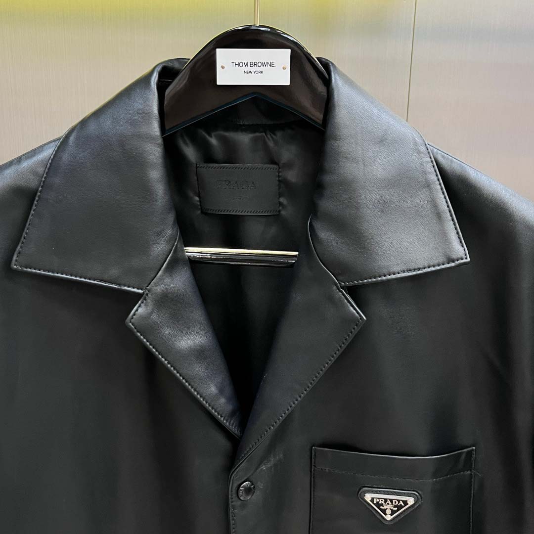 Prada Nappa Leather Shirt - FashionPlug