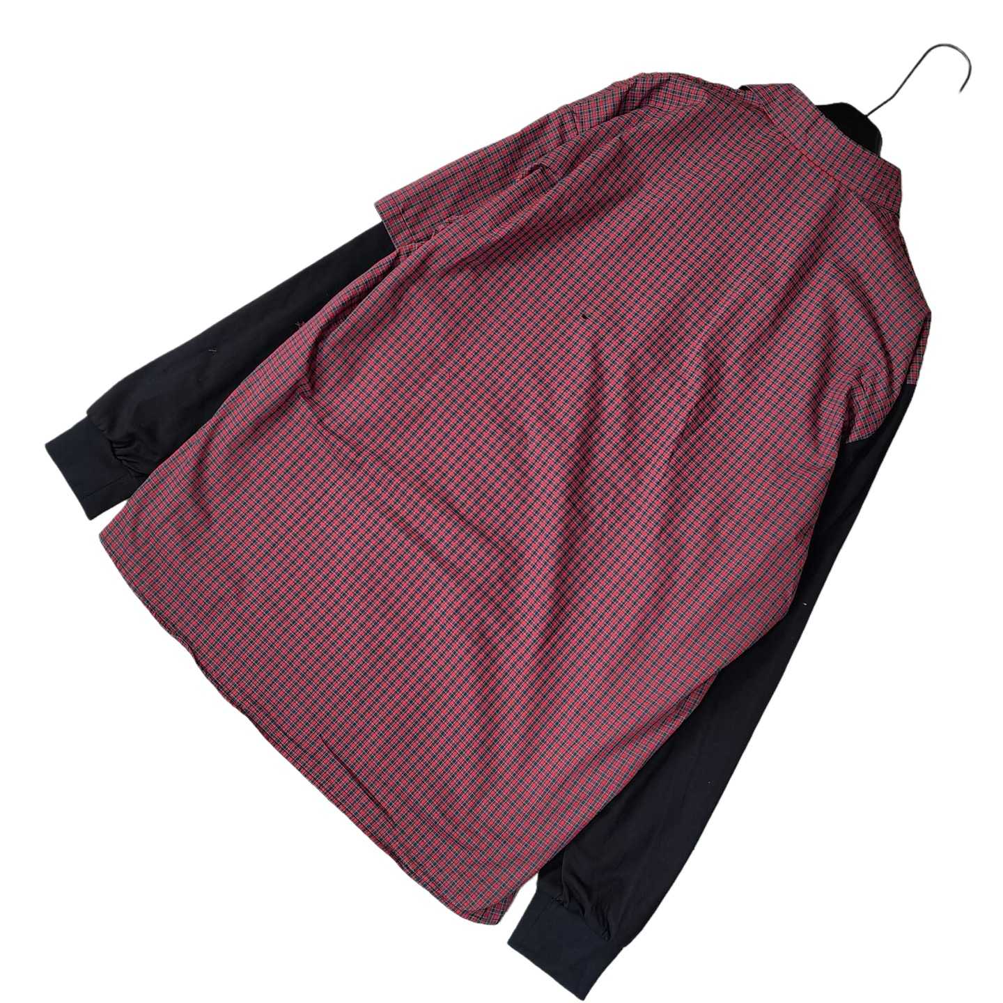 Balenciaga Men's Blue Paneled Long-Sleeve Shirt - FashionPlug