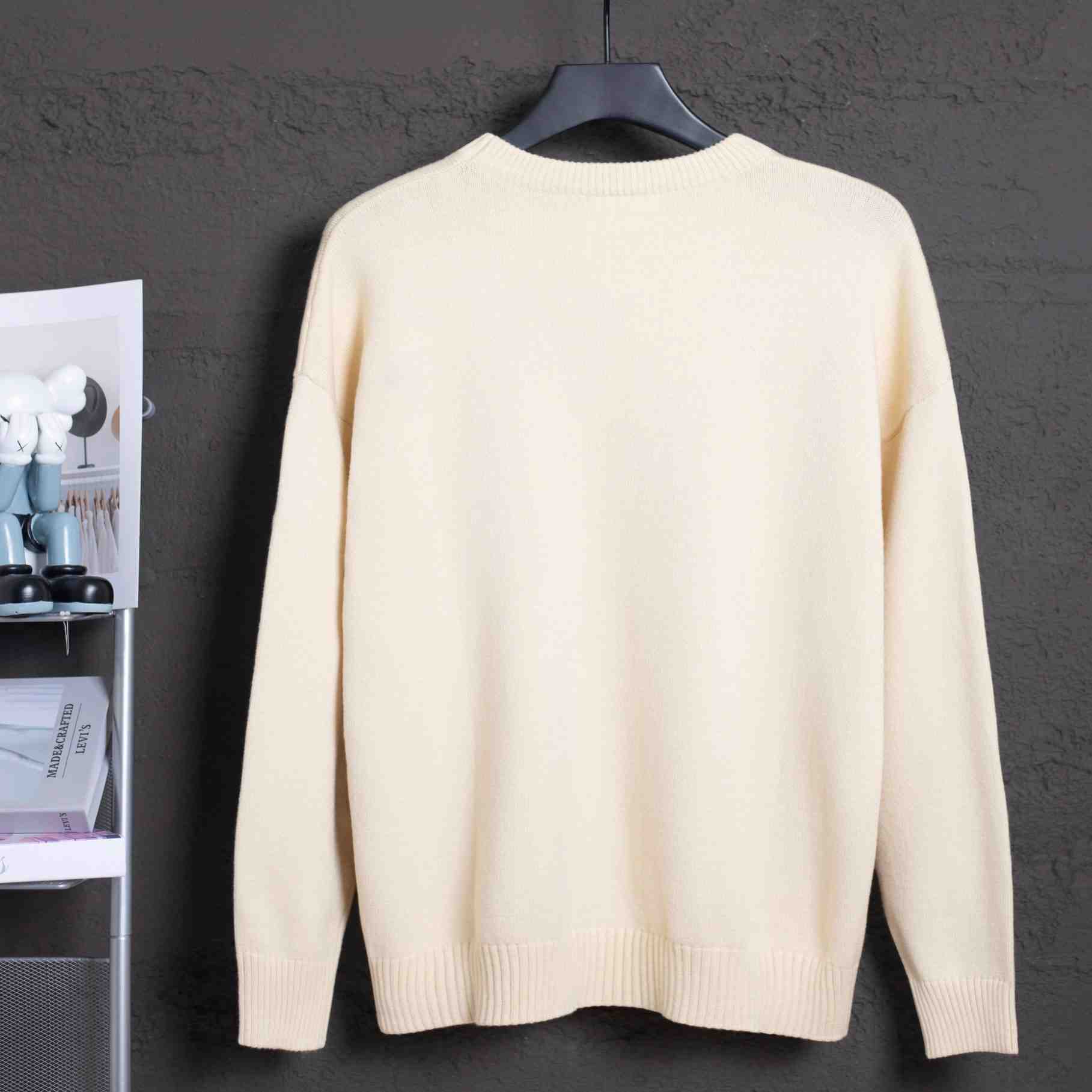 AMI Paris Ami De Coeur Patch Sweater - FashionPlug