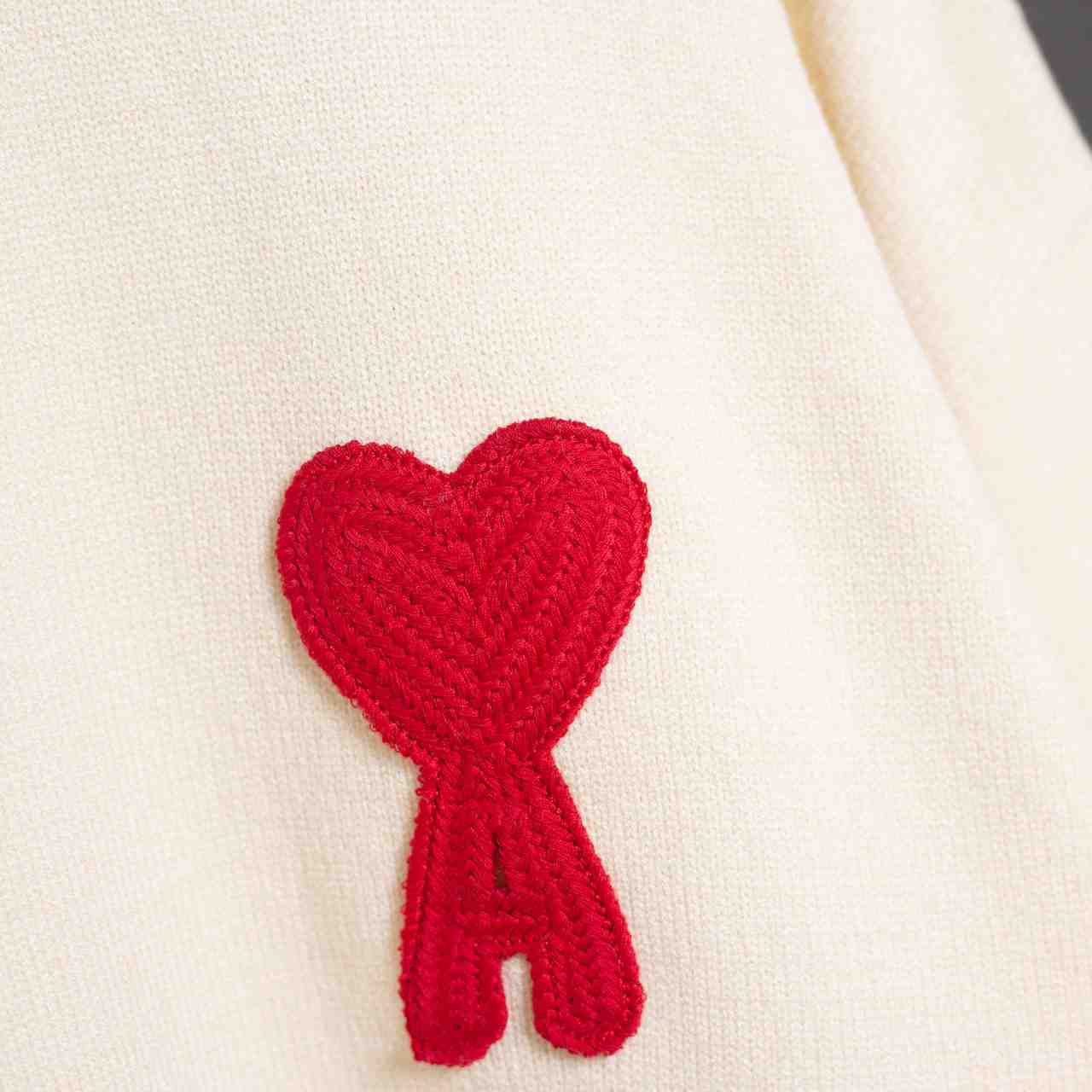 AMI Paris Ami De Coeur Patch Sweater - FashionPlug