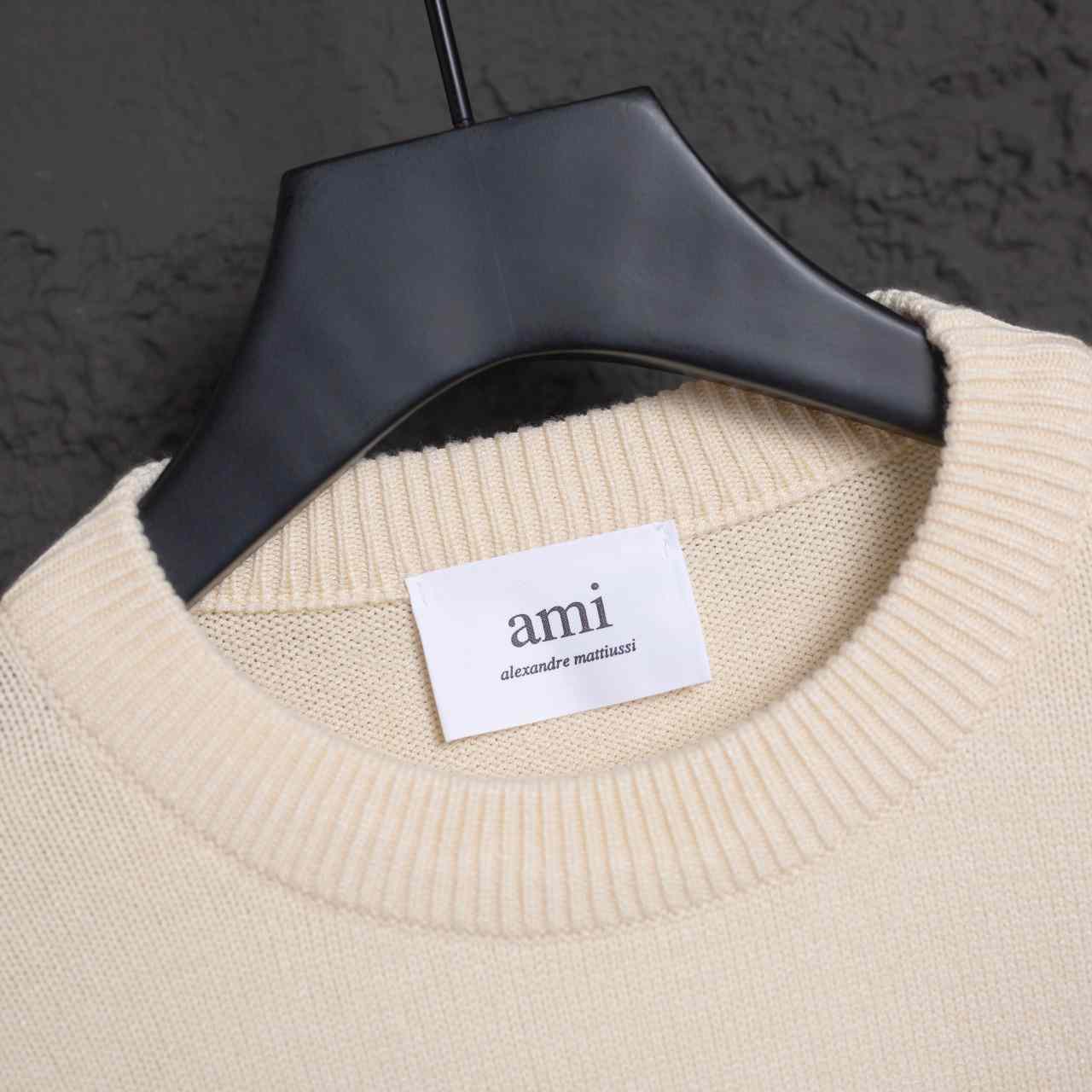 AMI Paris Ami De Coeur Patch Sweater - FashionPlug
