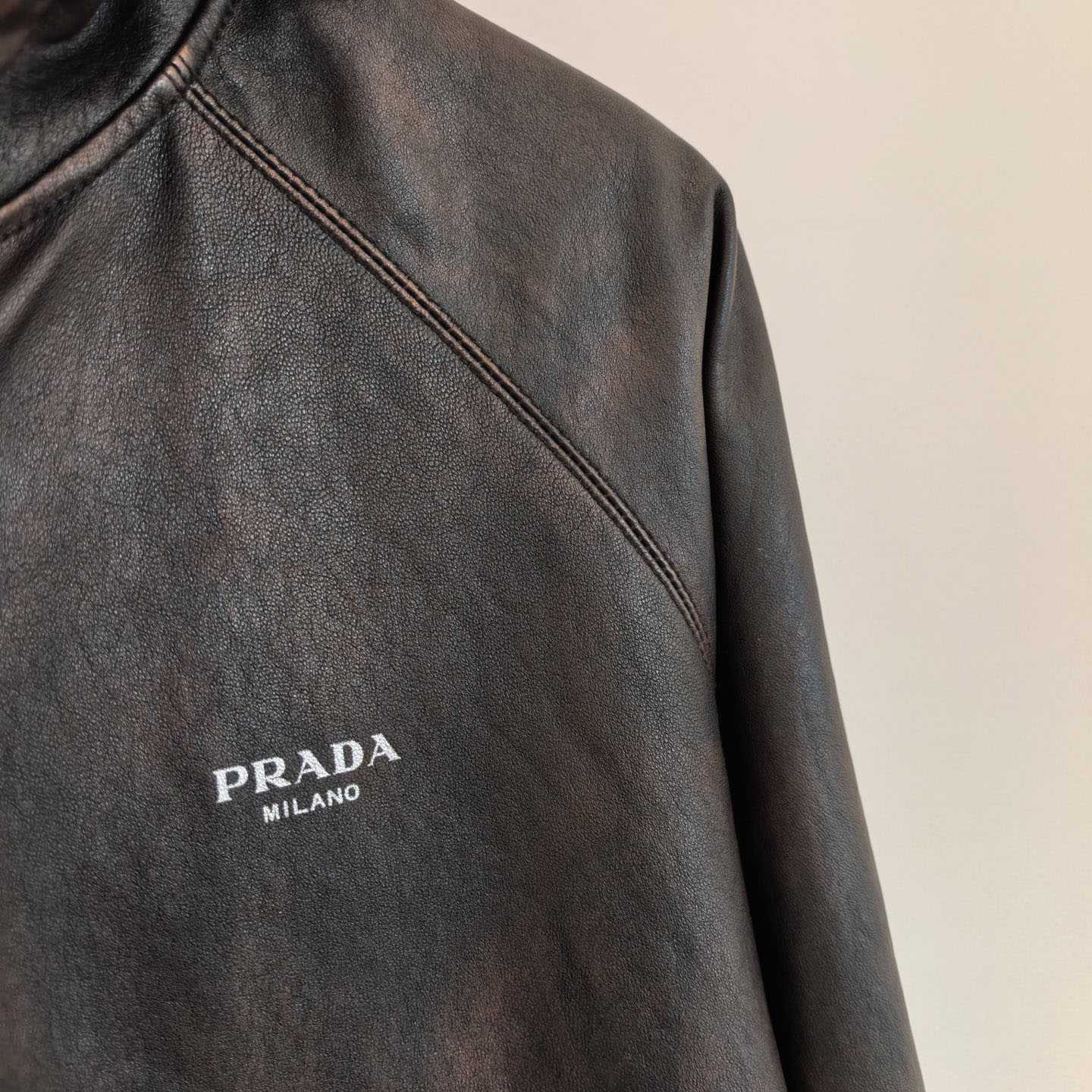 Prada Nappa Leather Hoodie Jacket - FashionPlug