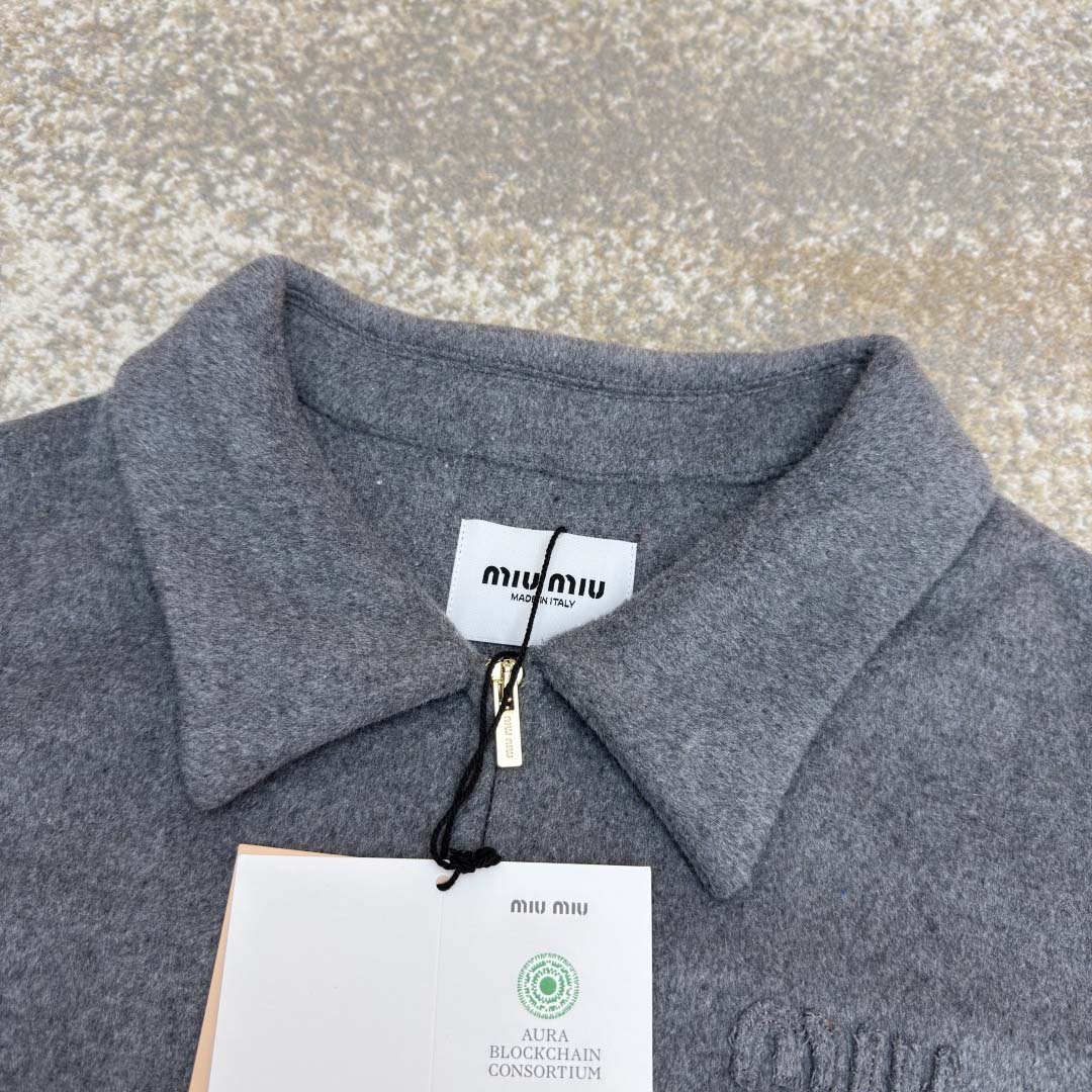 Miu Miu Double Cashmere Blouson Jacket - FashionPlug