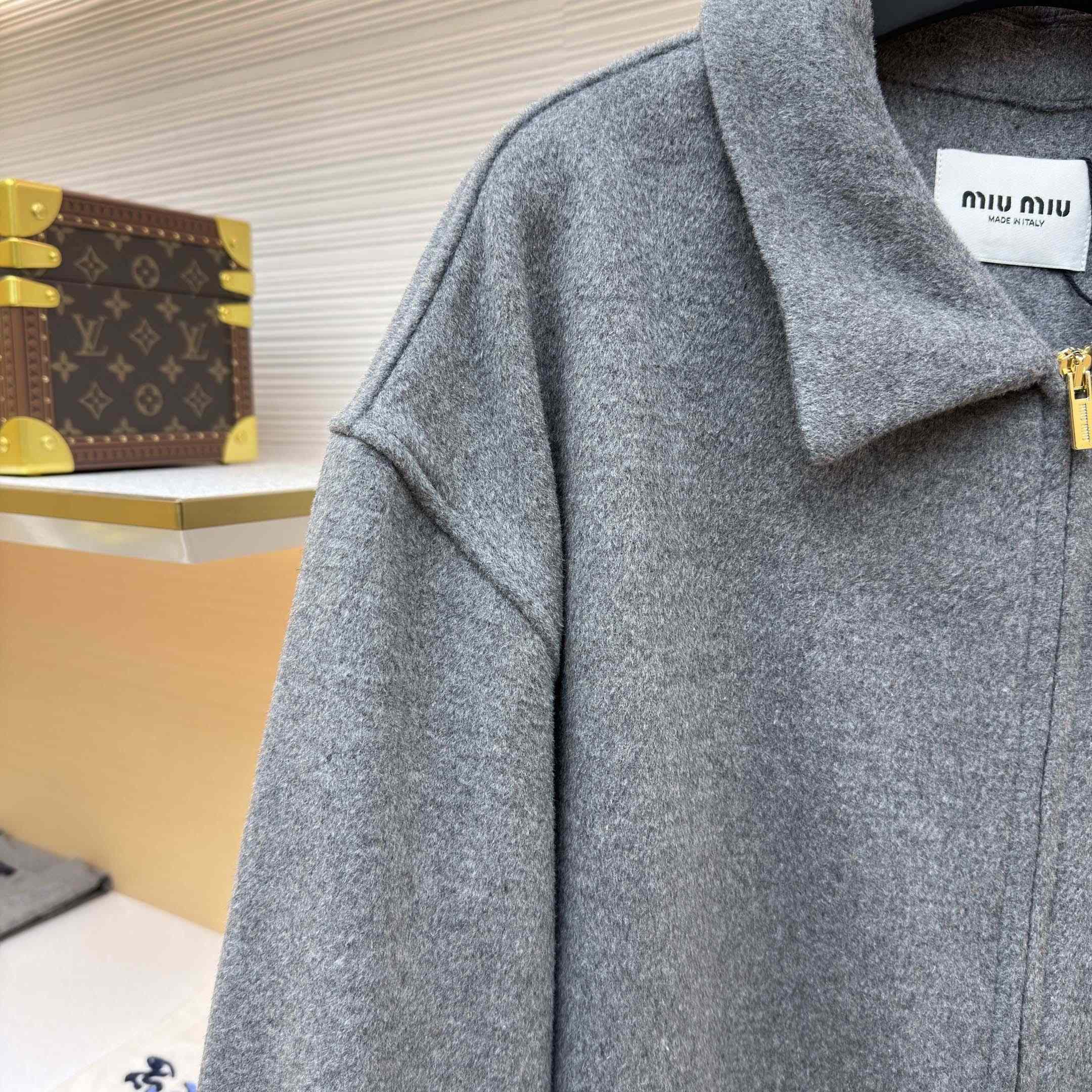 Miu Miu Double Cashmere Blouson Jacket - FashionPlug