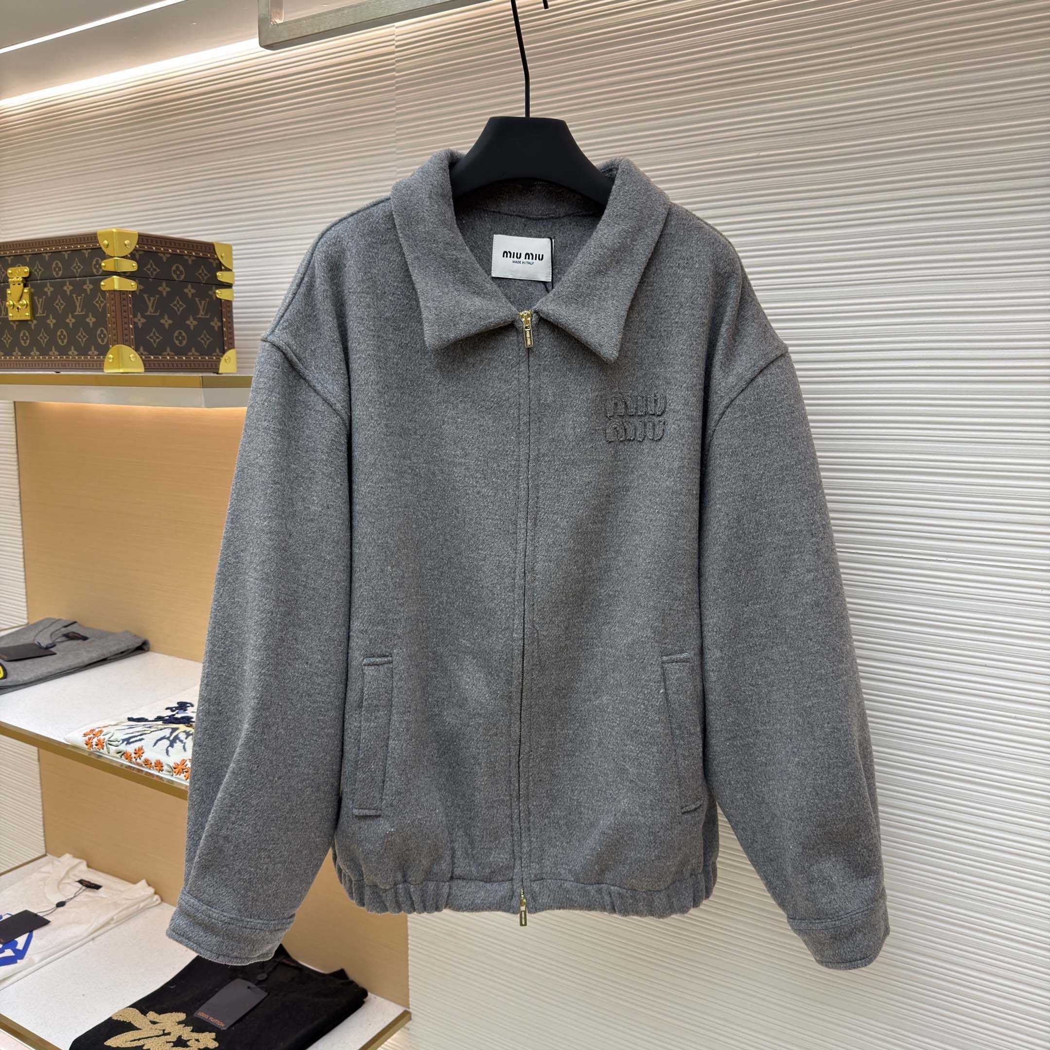 Miu Miu Double Cashmere Blouson Jacket - FashionPlug