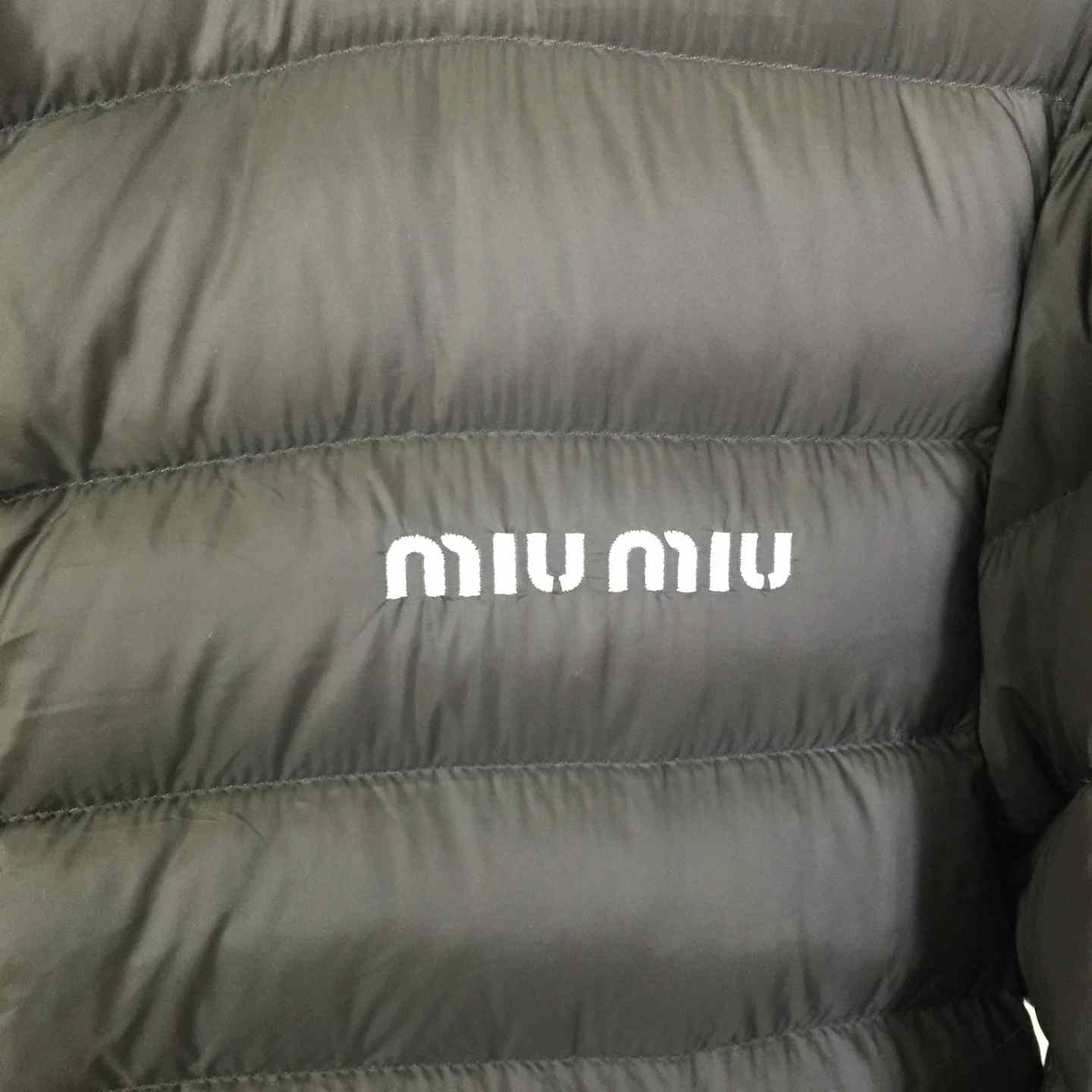 Miu Miu Light Pongé Down Hoodie Jacket - FashionPlug