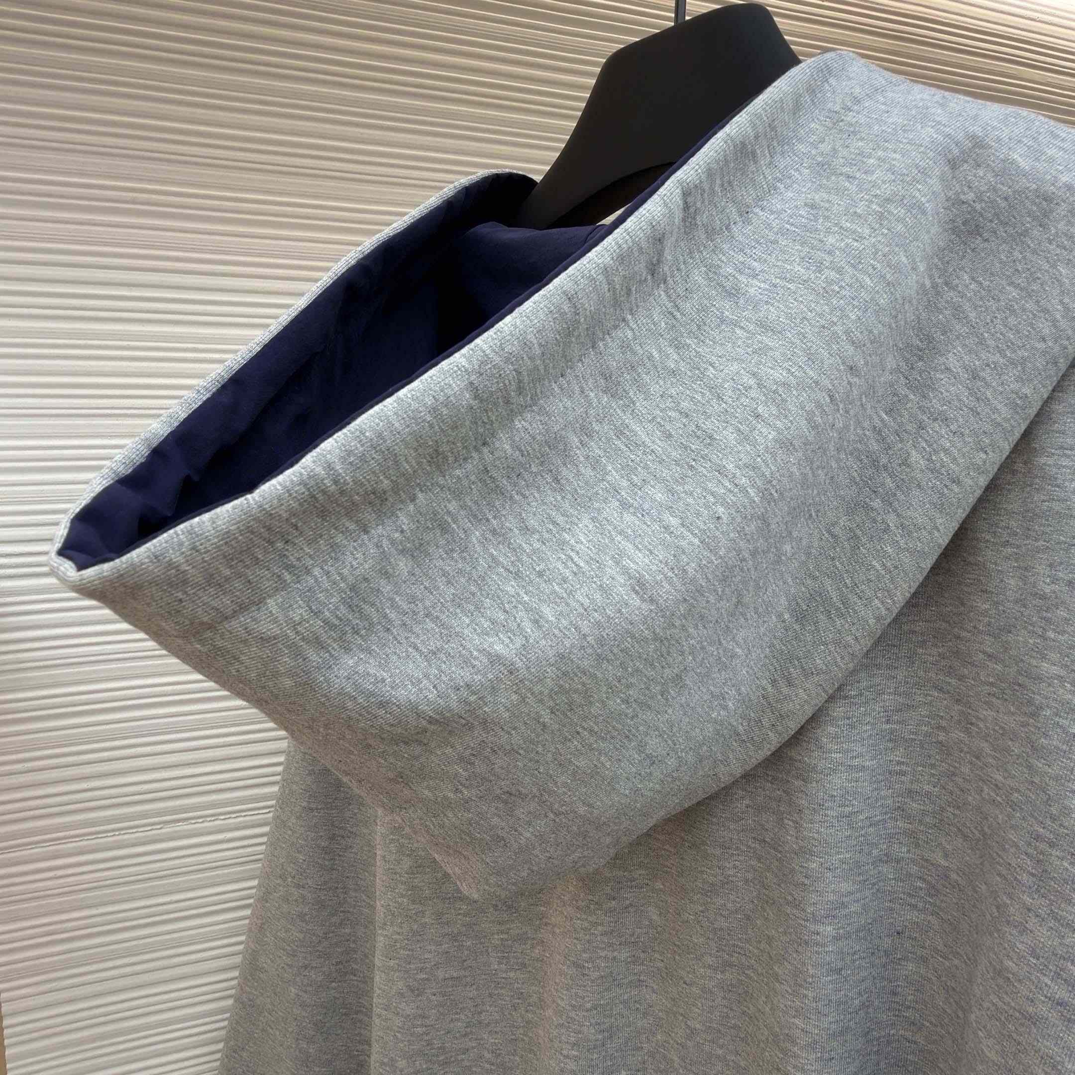 Balenciaga Navy Blue Reversible Jacket With Hood - FashionPlug