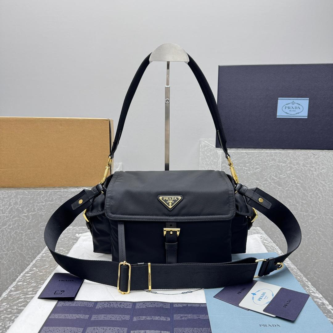 Prada Explore Medium Re-Nylon Shoulder Bag With Flap - FashionPlug