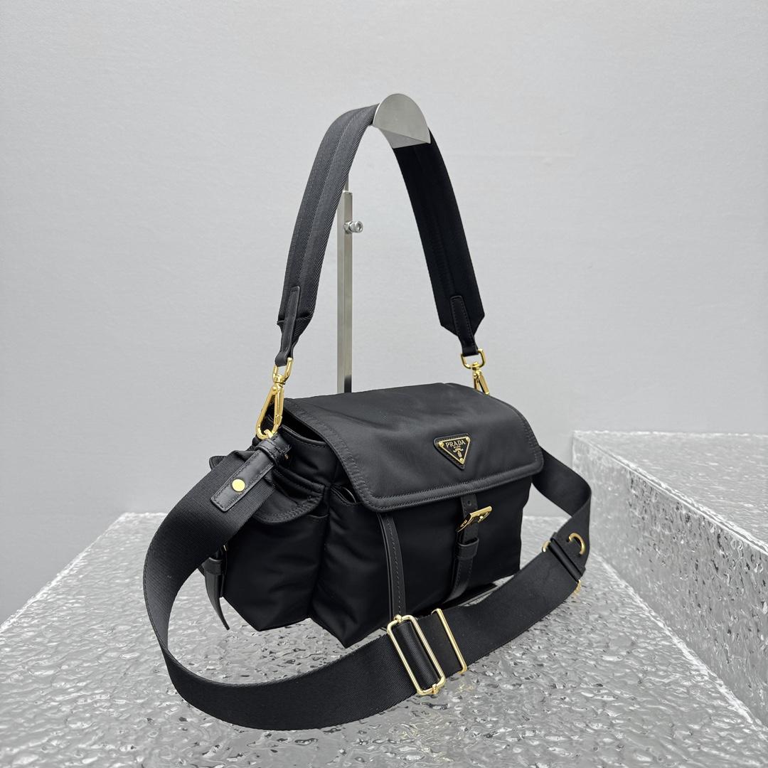 Prada Explore Medium Re-Nylon Shoulder Bag With Flap - FashionPlug