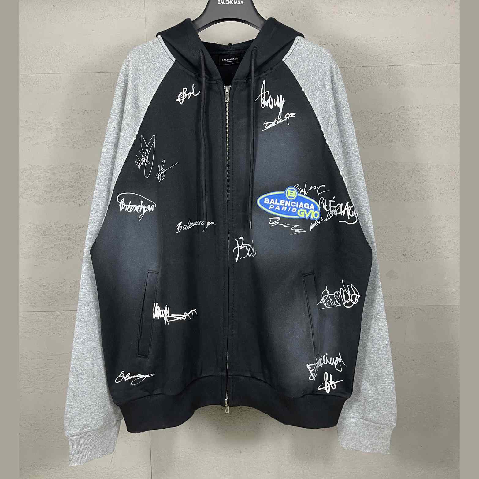 Balenciaga Banana Raglan Oversized Zip-Up Hoodie  - FashionPlug