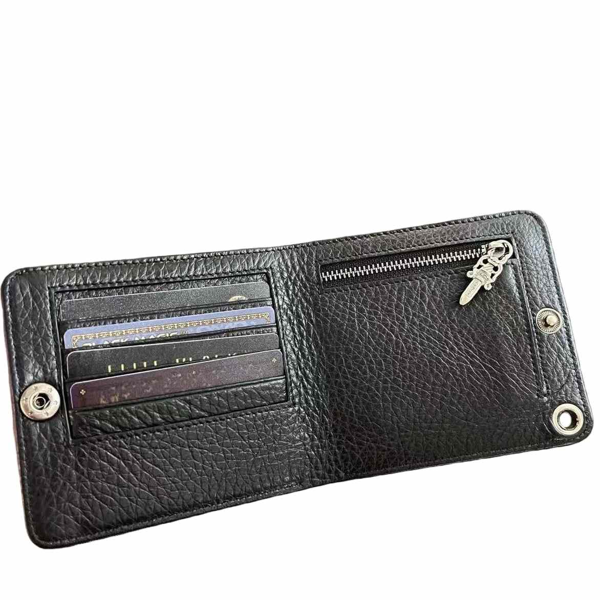 Chrome Heart Leather Cross Wallet - FashionPlug