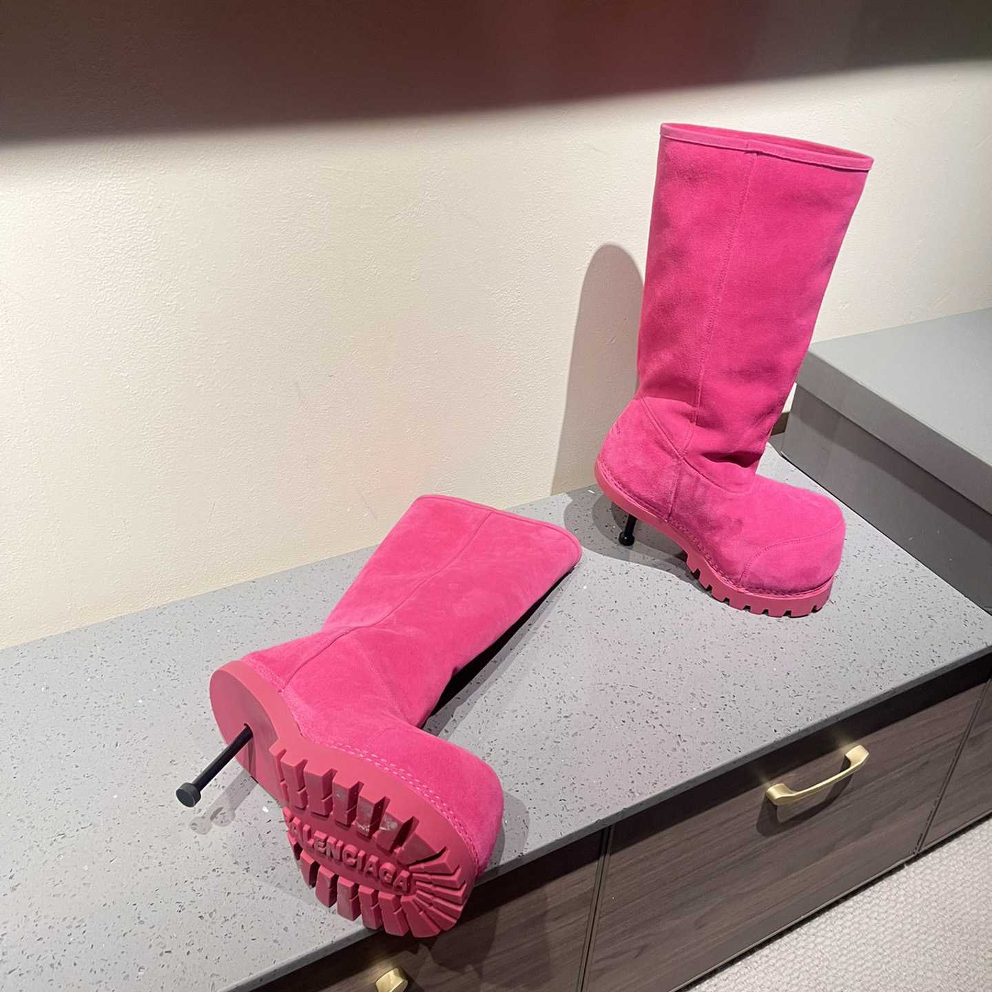 Balenciaga Alaska Fur High Boots - FashionPlug