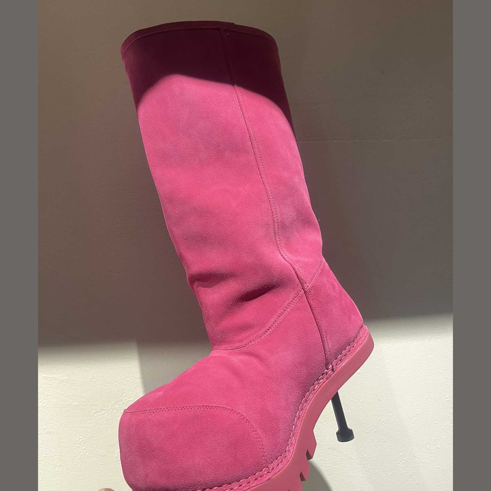 Balenciaga Alaska Fur High Boots - FashionPlug