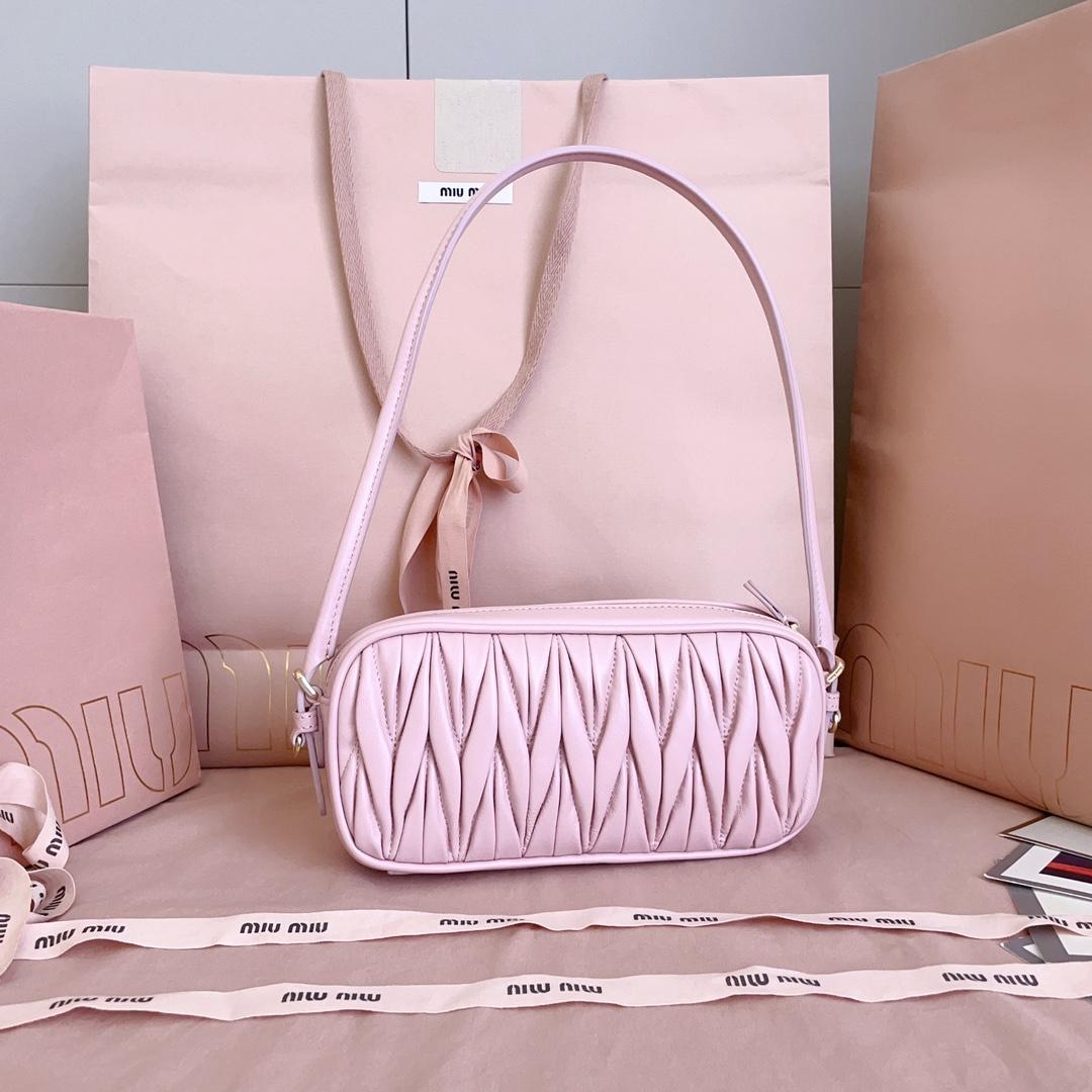 Miu Miu Matelassé Nappa Leather Pouch - FashionPlug